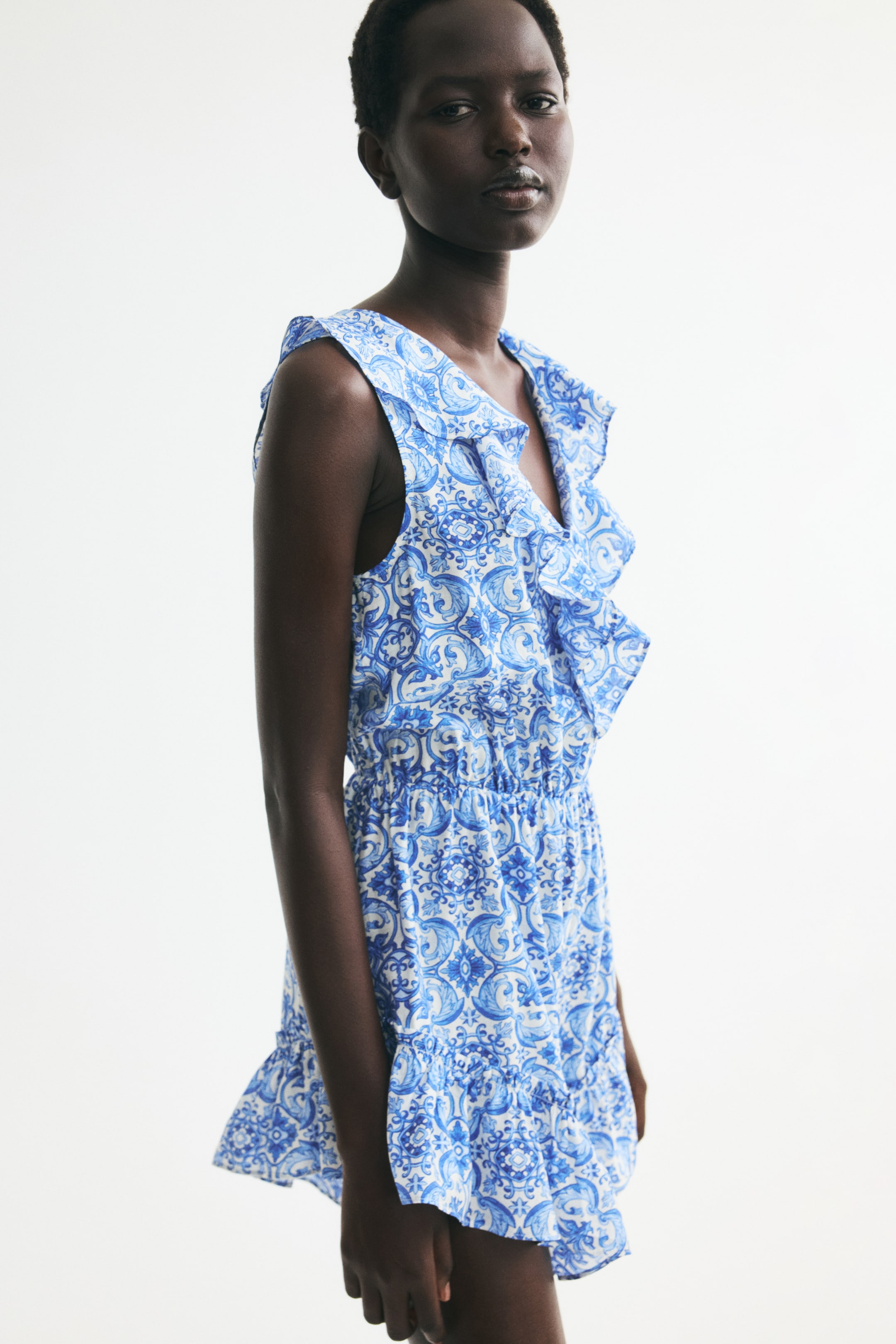 Flounced Viscose-Blend Romper