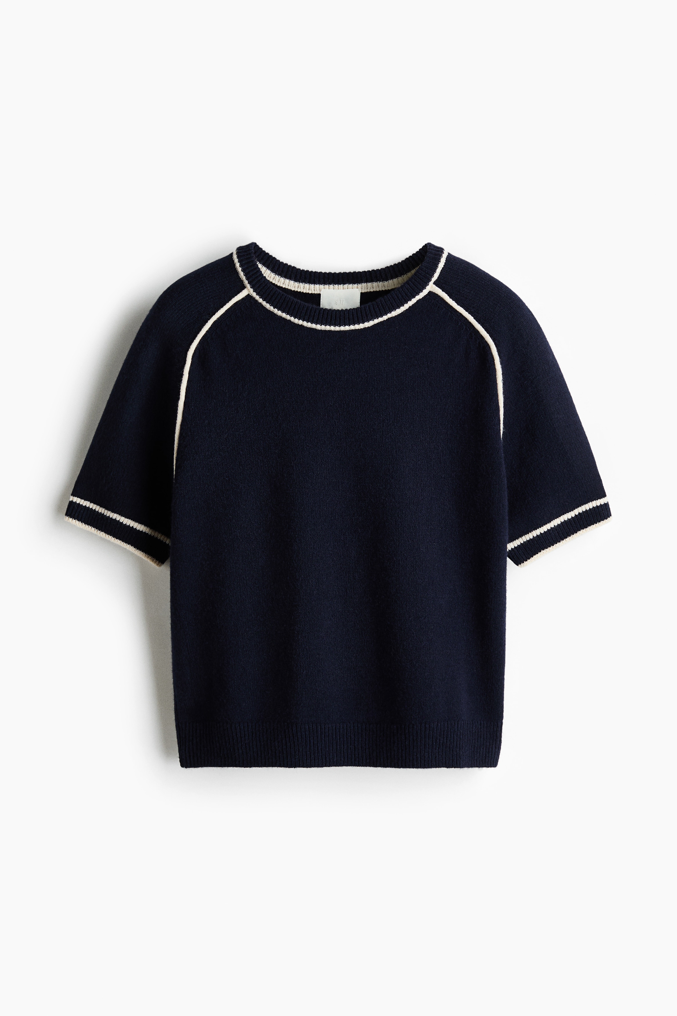 T-shirt in maglia - Blu navy