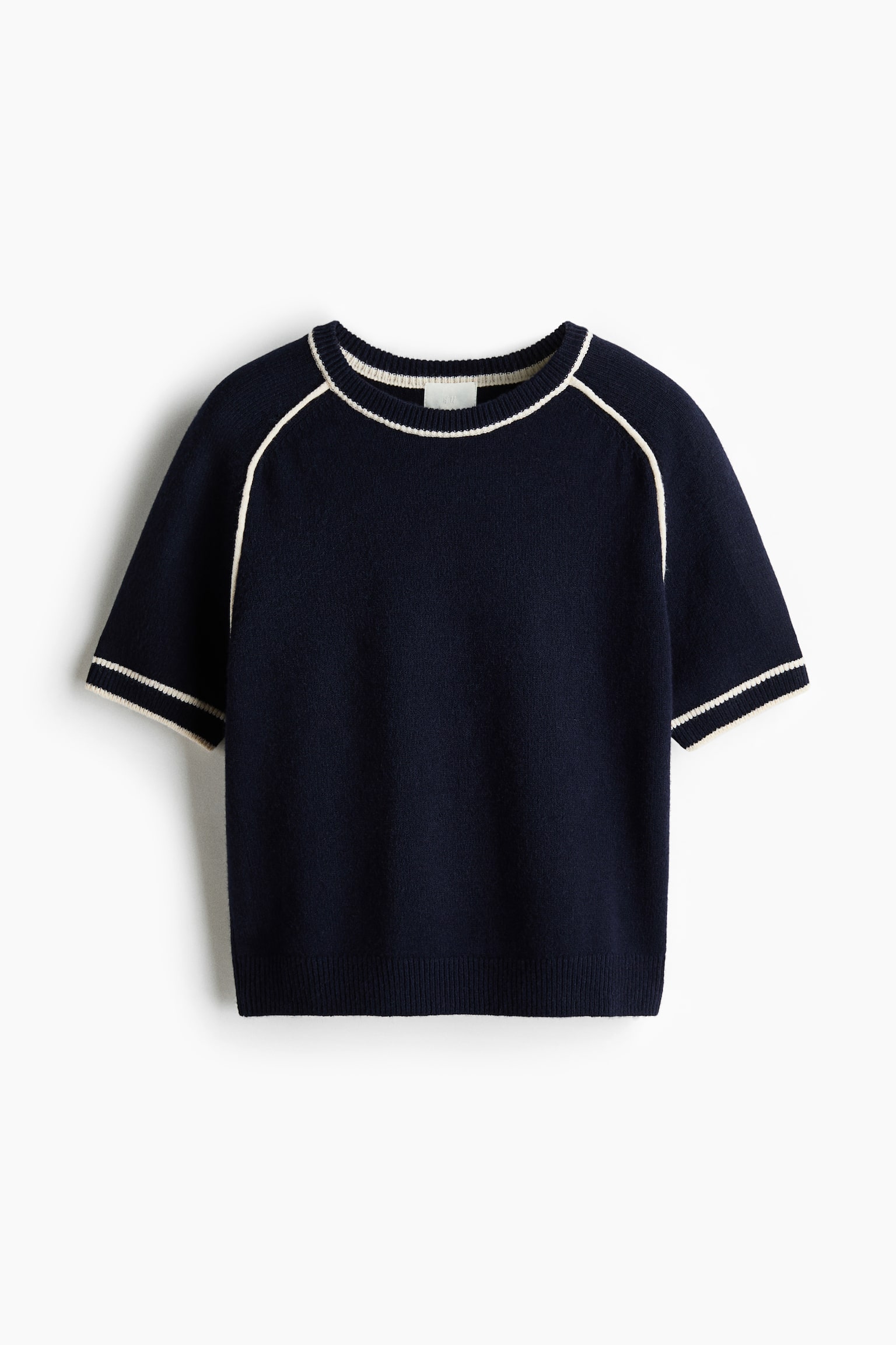 Knitted T-shirt - Navy blue - 2