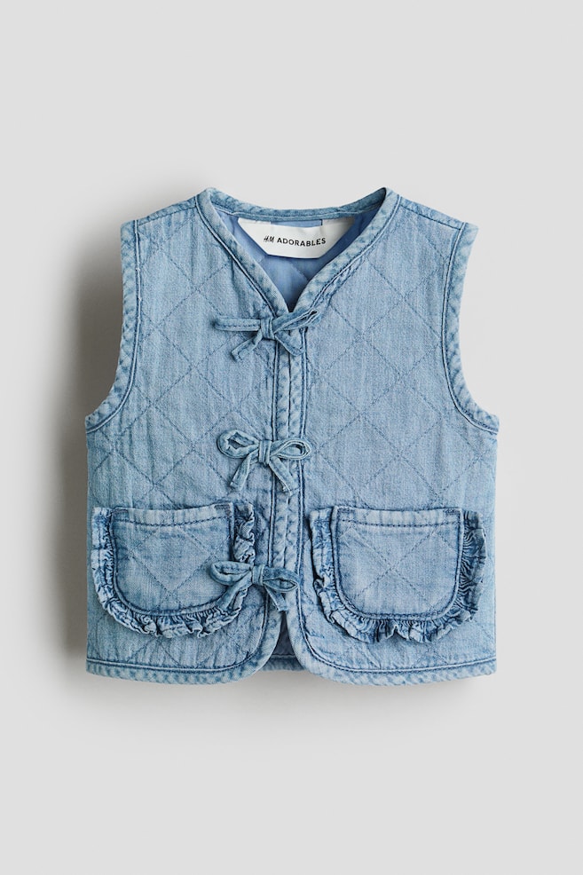 Quiltad denimväst - Denimblå - 1