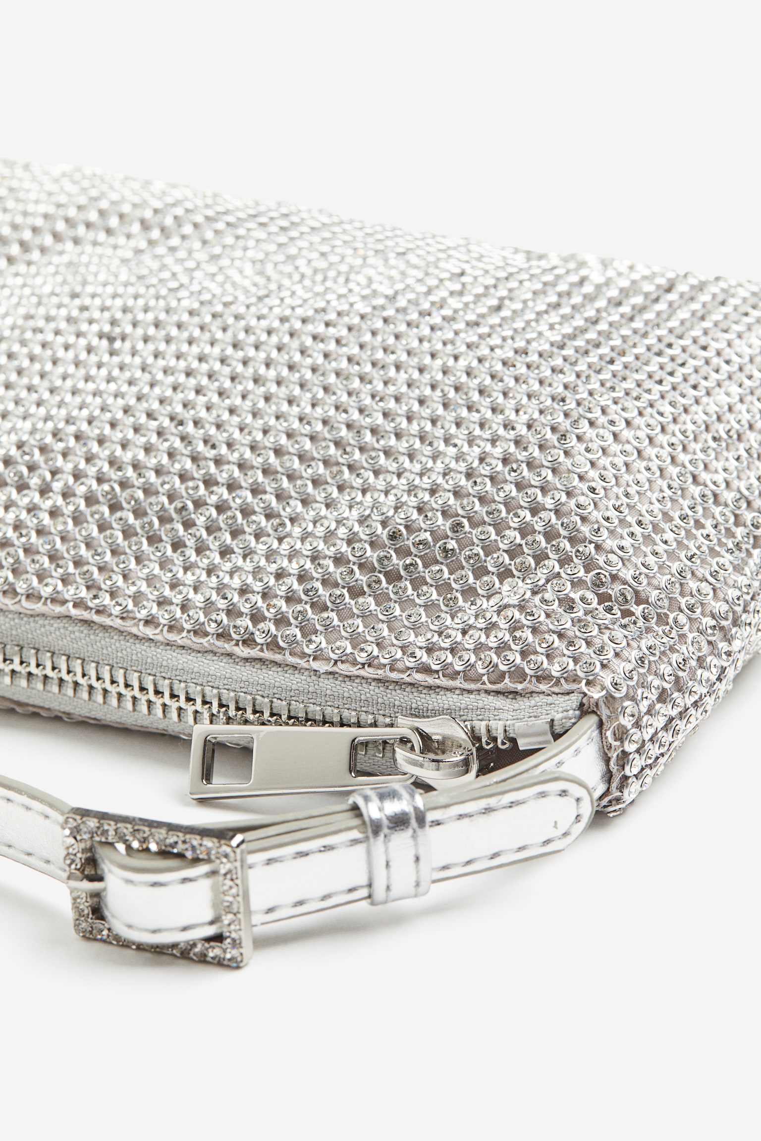 Rhinestone clutch - Silver-coloured - 2