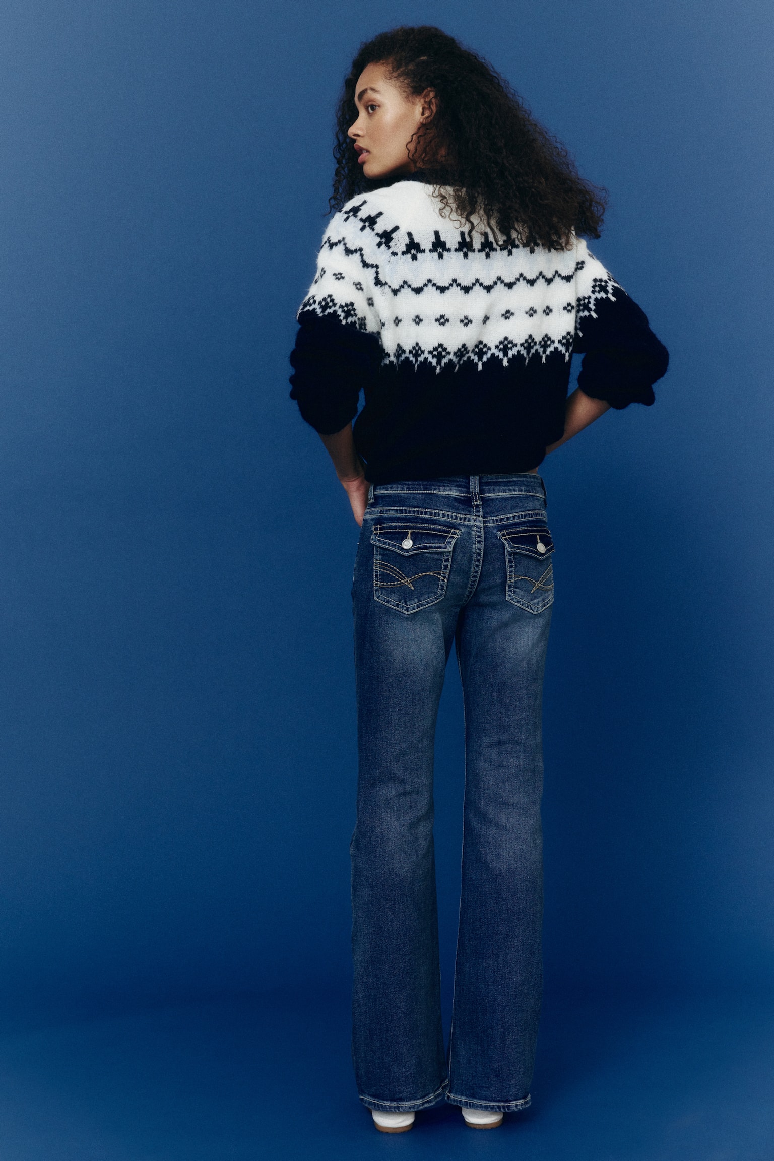 Flared Low Jeans - Azul denim/Azul denim oscuro/Azul denim lavado - 6