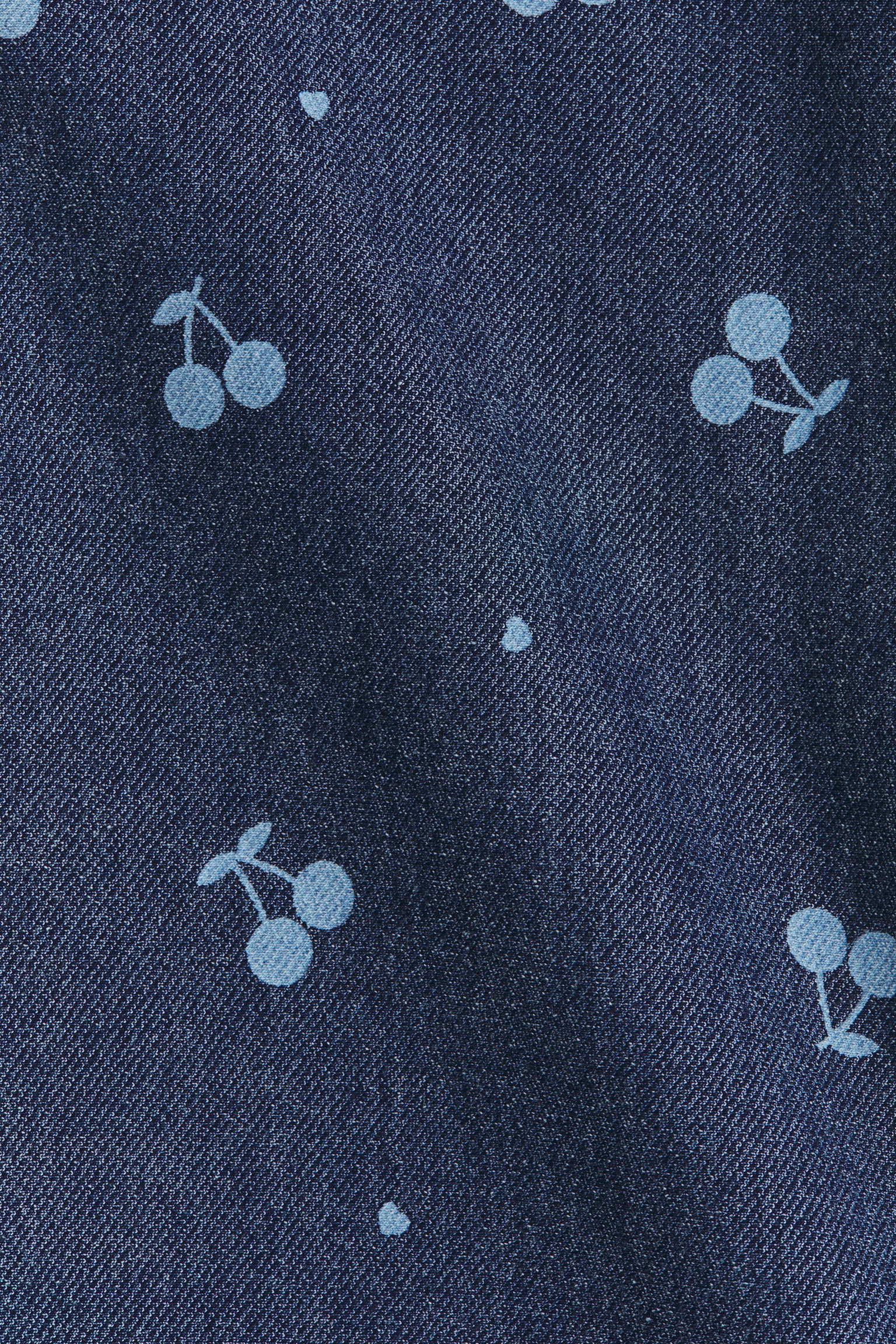 Детские джинсы H&M Wide Denim-Look Jeggings, цвет: Джинсовый синий / Cherries — фото 3