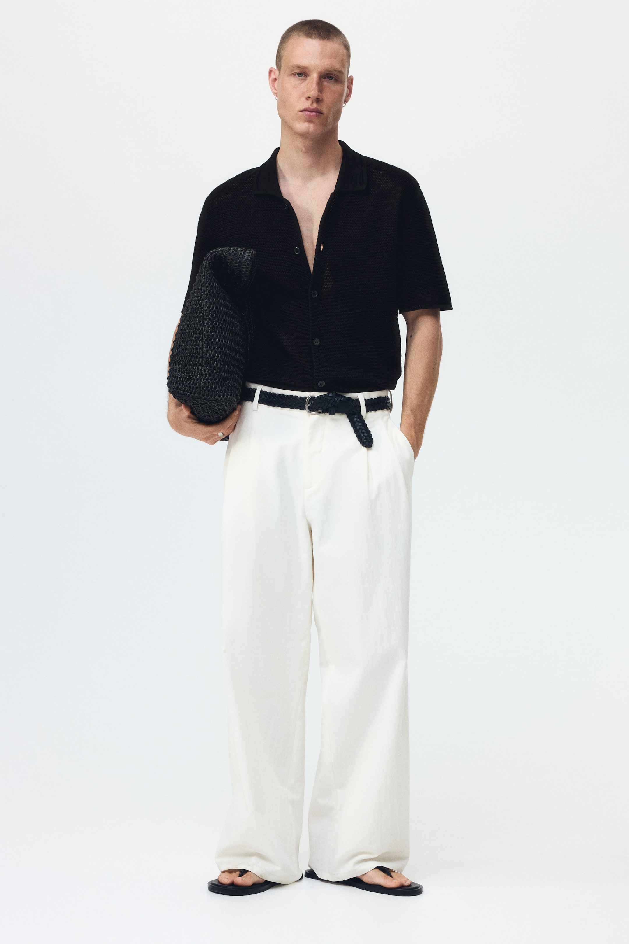 Regular-Fit Open-Knit Shirt