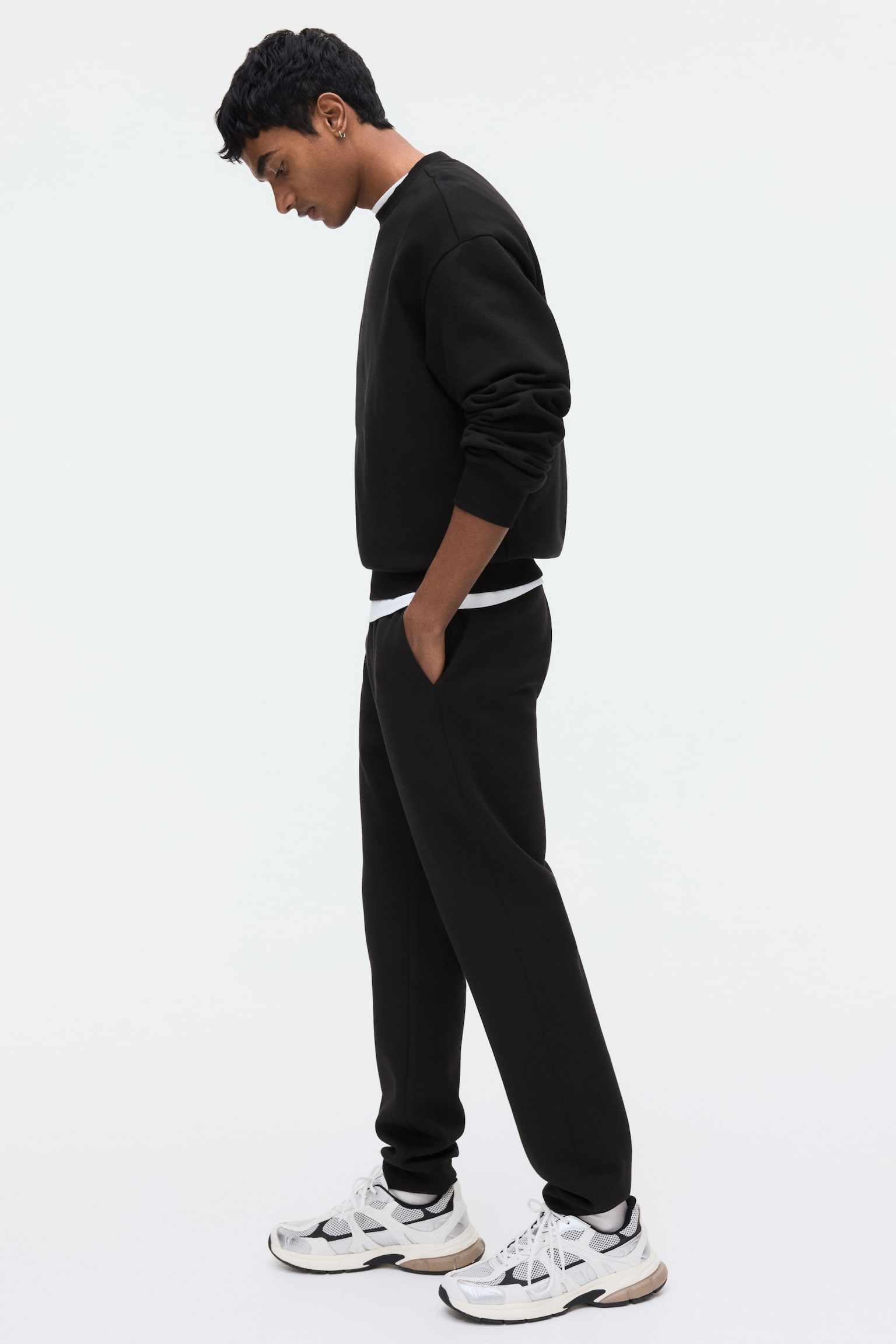 Regular Fit Interlock sweatpants - Black/Dark blue/Dark brown/Dark grey - 7