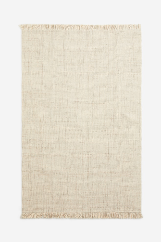 Fringed wool-blend rug - Light beige/Beige - 1