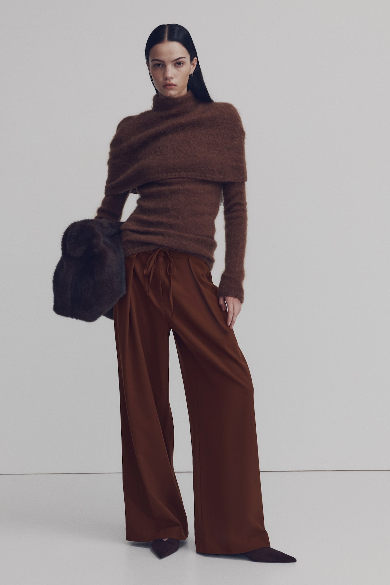 H&M Layered-look Trousers in brown