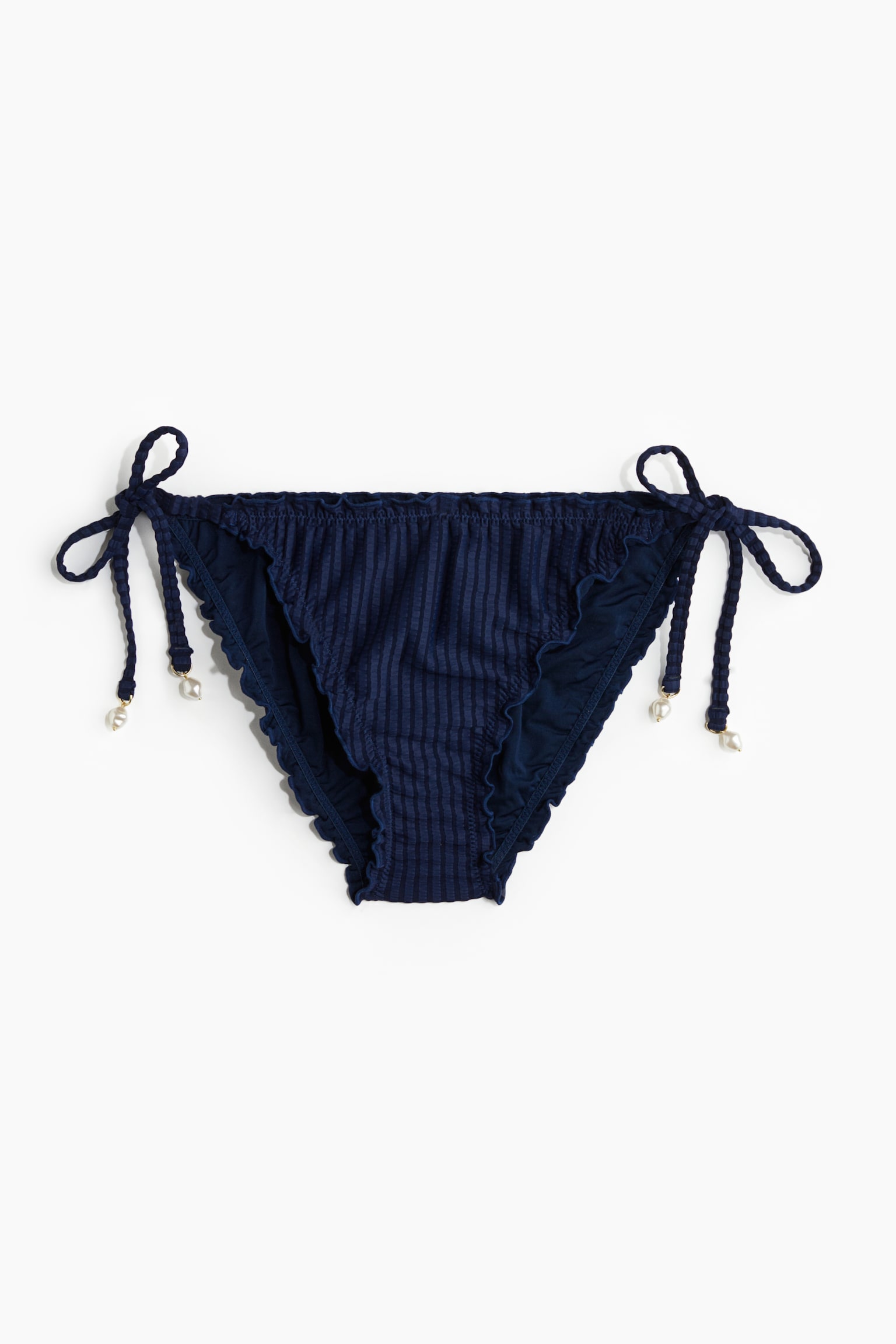 Tie tanga bikini bottoms - Navy blue/Black/White - 2