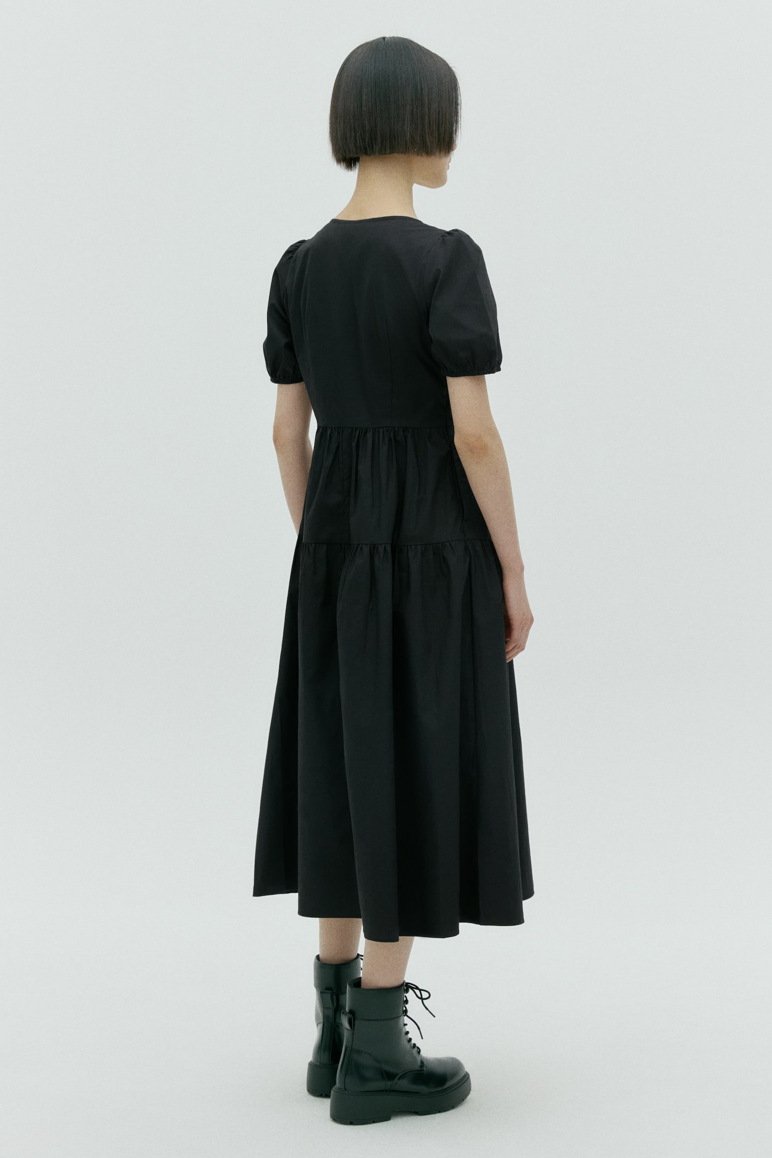 Váy cotton chia tầng - Black/Dusty blue/White/Floral - 5