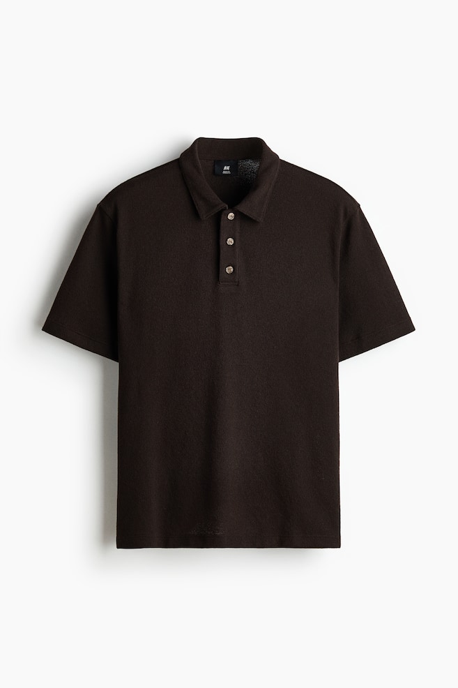 Regular Fit Polo Shirt - Dark brown/Dark blue/Cream - 1