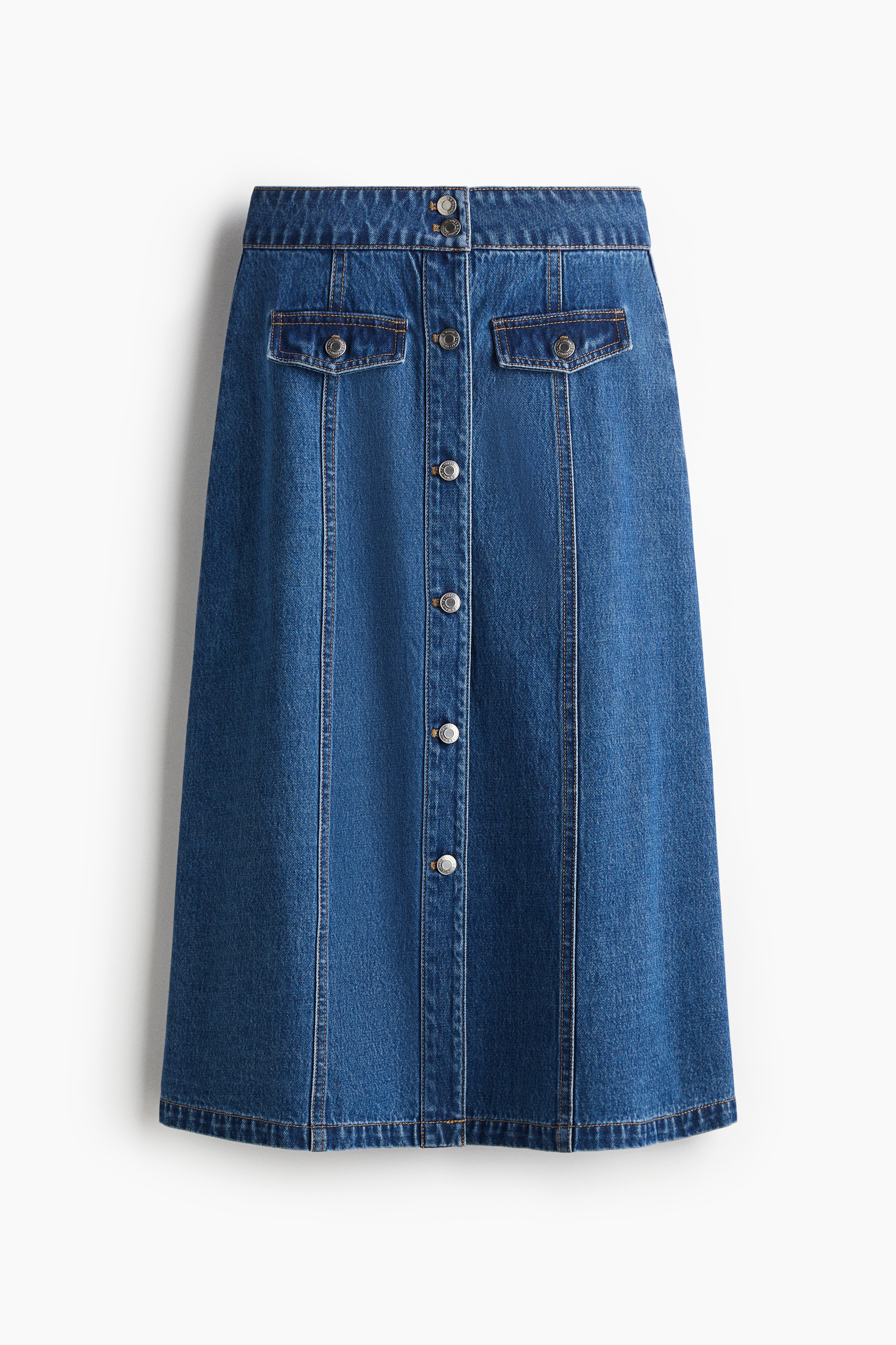 A-line denim skirt - Denim blue