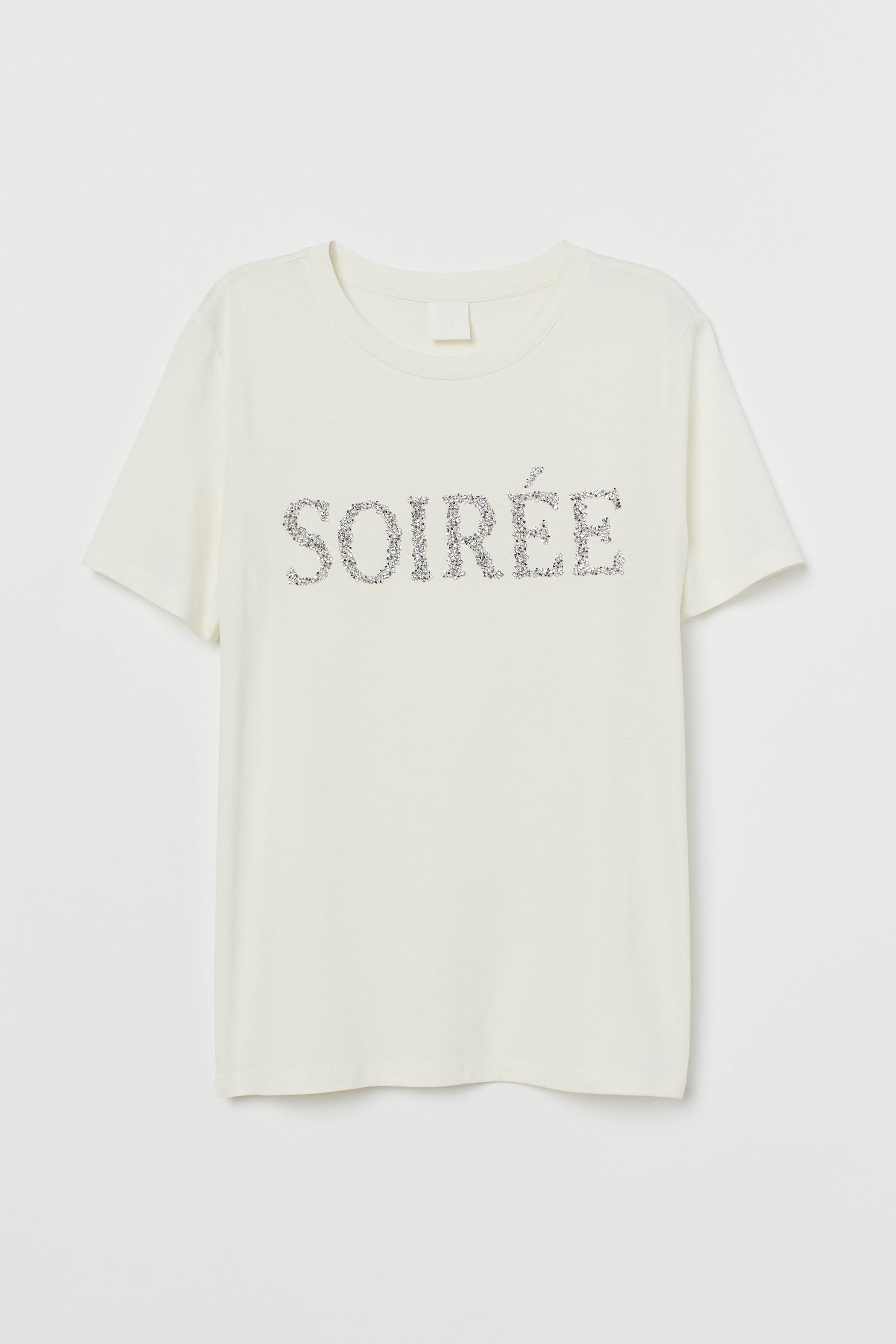 Agrandir l'image: Top avec perles fantaisie - Crème/Soirée - FEMME | H&M FR 1