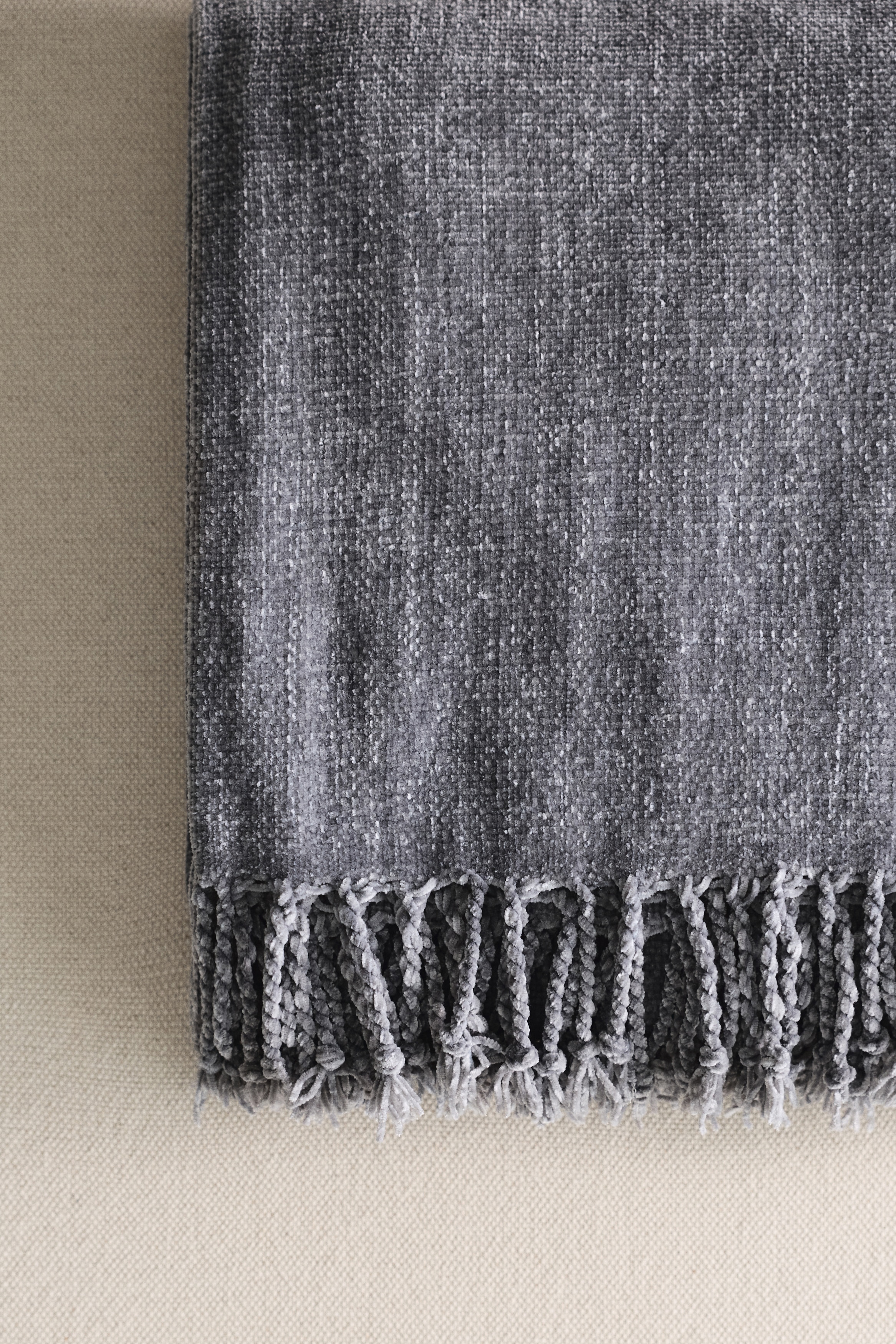 Chenille blanket - Grey