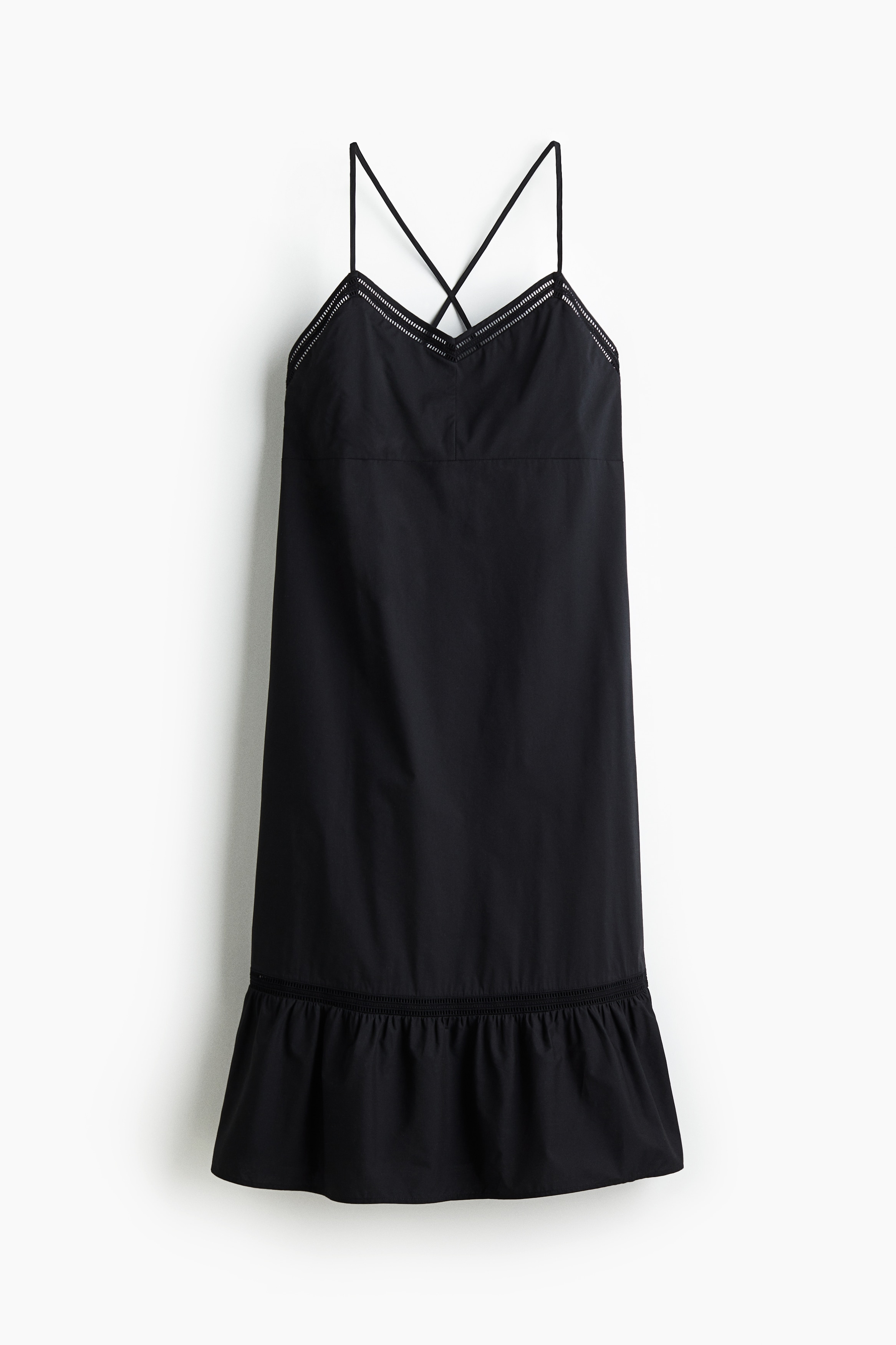 Poplin Strappy Dress - Black/White