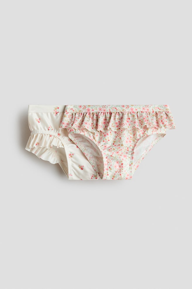 2-pack Ruffle-trimmed Swim Briefs - Pink/floral - 1