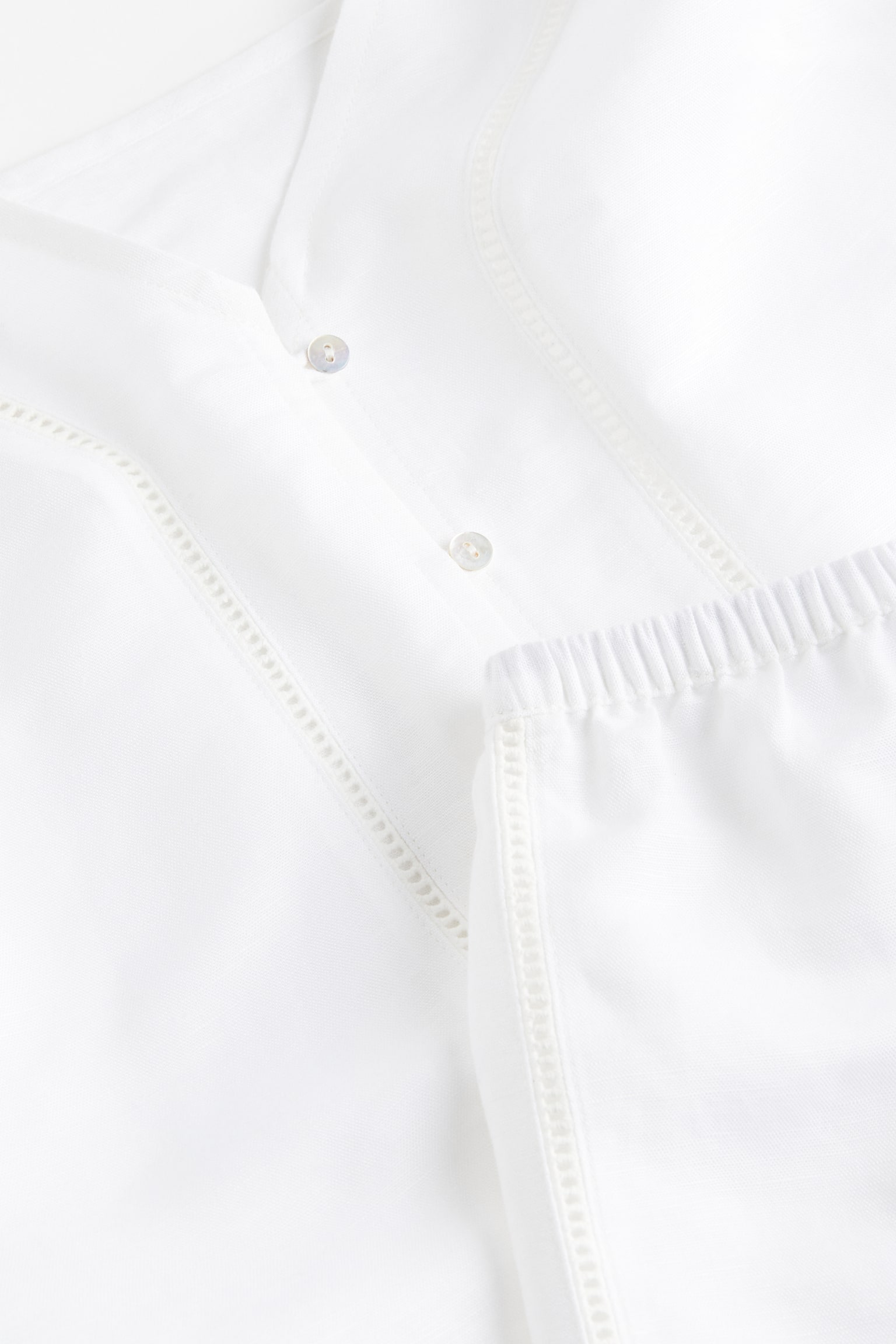 Linen-blend pyjamas - White - 2