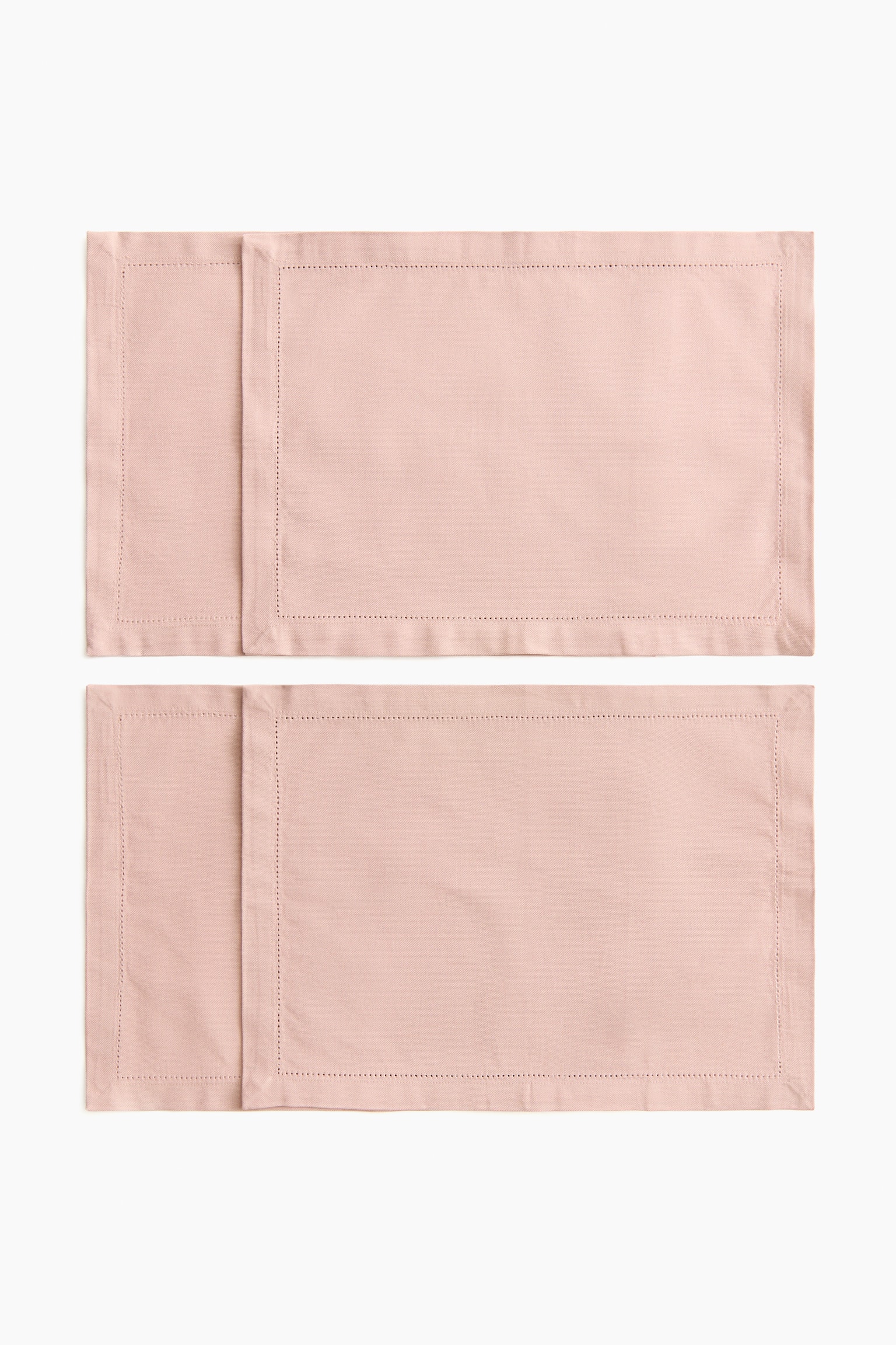 4-pack cotton place mats - Light pink/Dusty blue/Light beige/White - 1