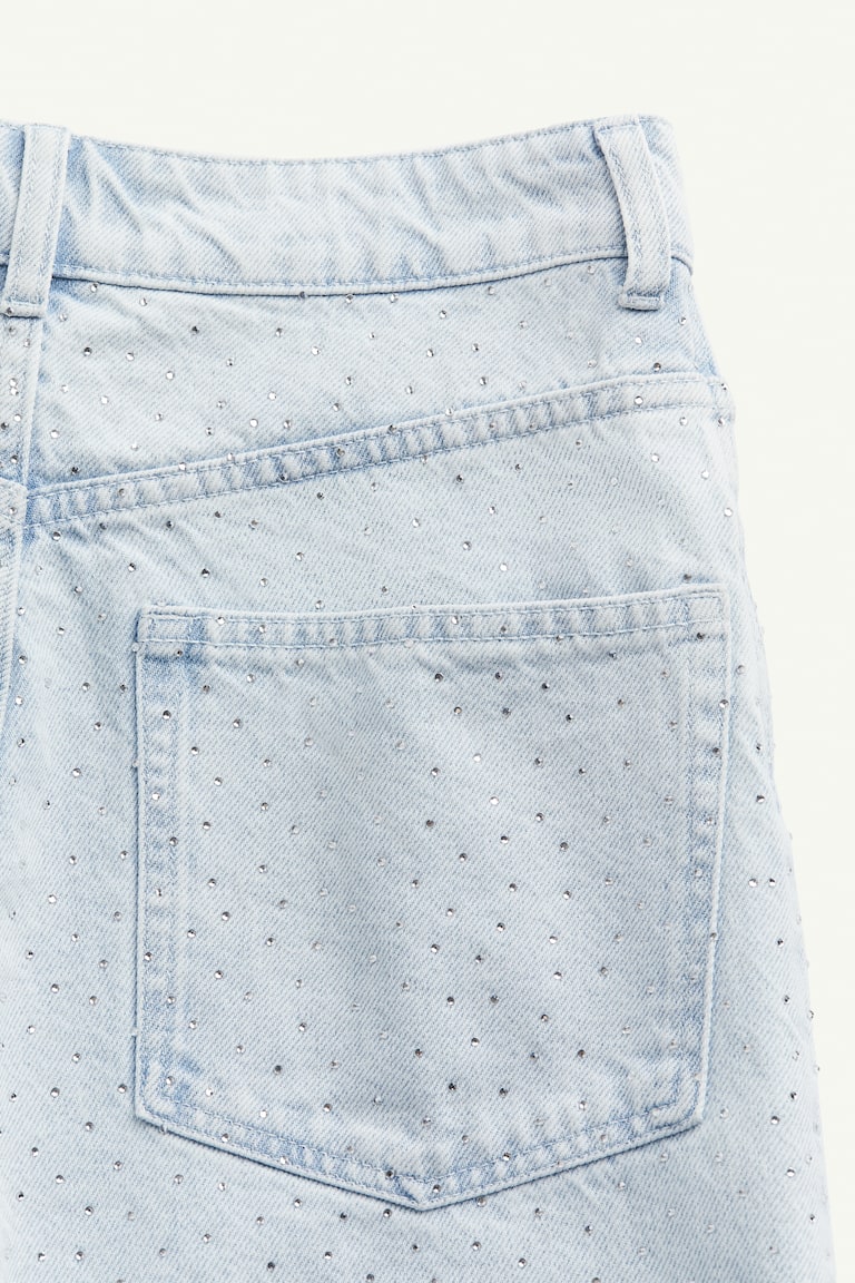 Jeans con pedrería Azul denim claro Ladies H&M MX