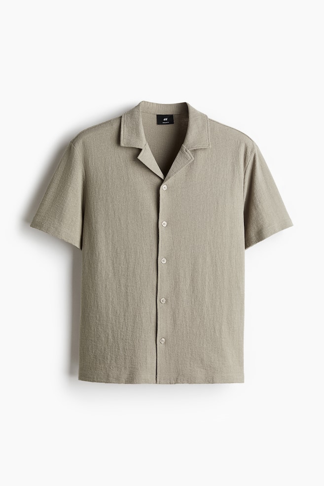 Regular Fit Jersey Resort Shirt - Khaki green/Cream/Dark beige - 1
