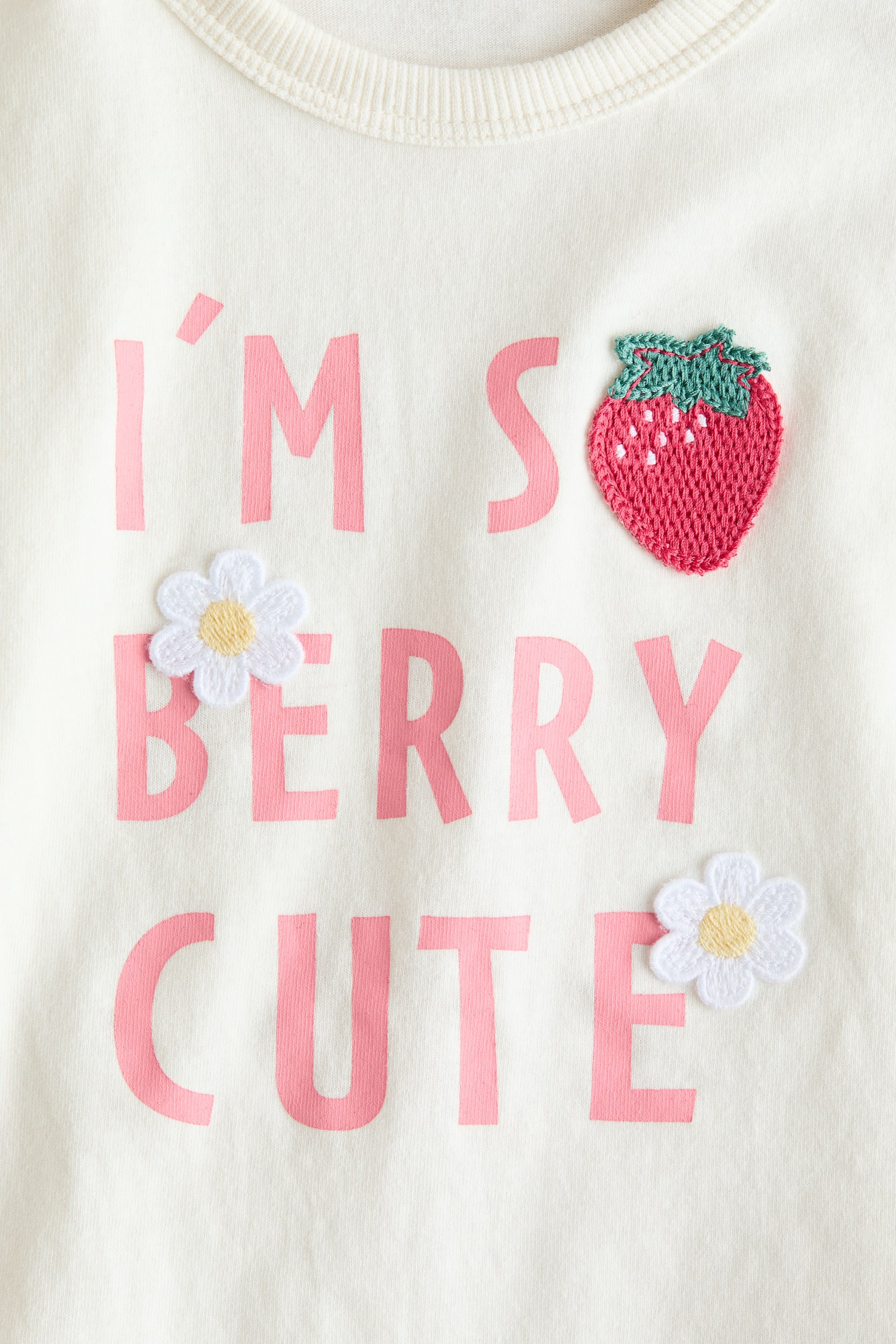 Cotton T-shirt - Cream/Berry Cute/Navy blue/Amour - 2