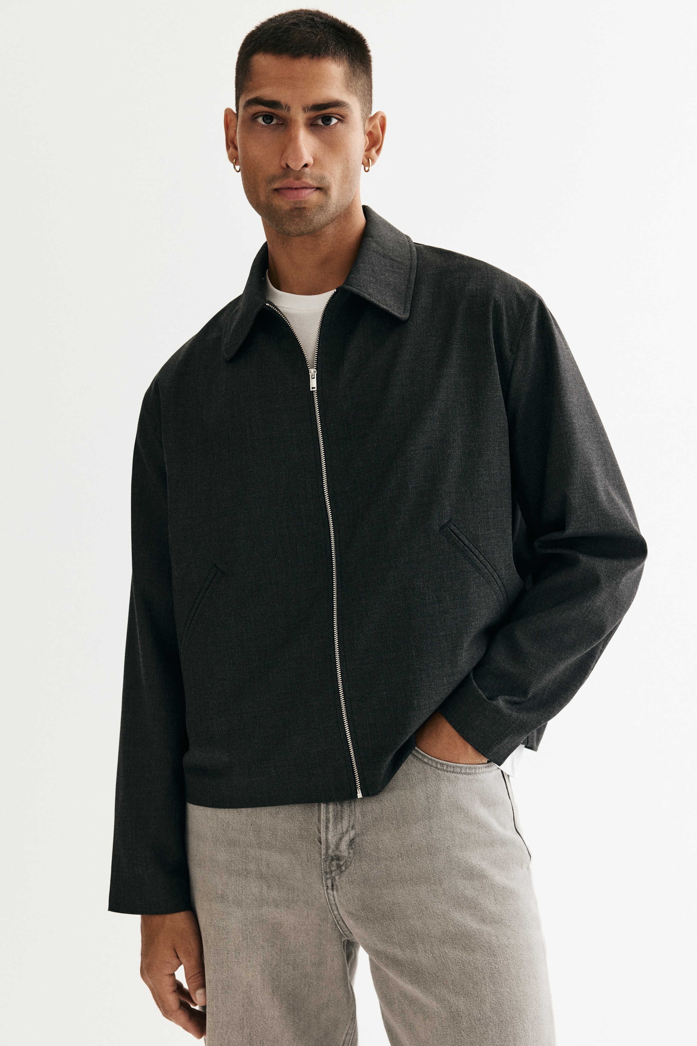 Regular Fit Jacket - Black/Brown