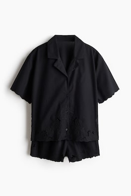 Pyjamas med broderie anglaise