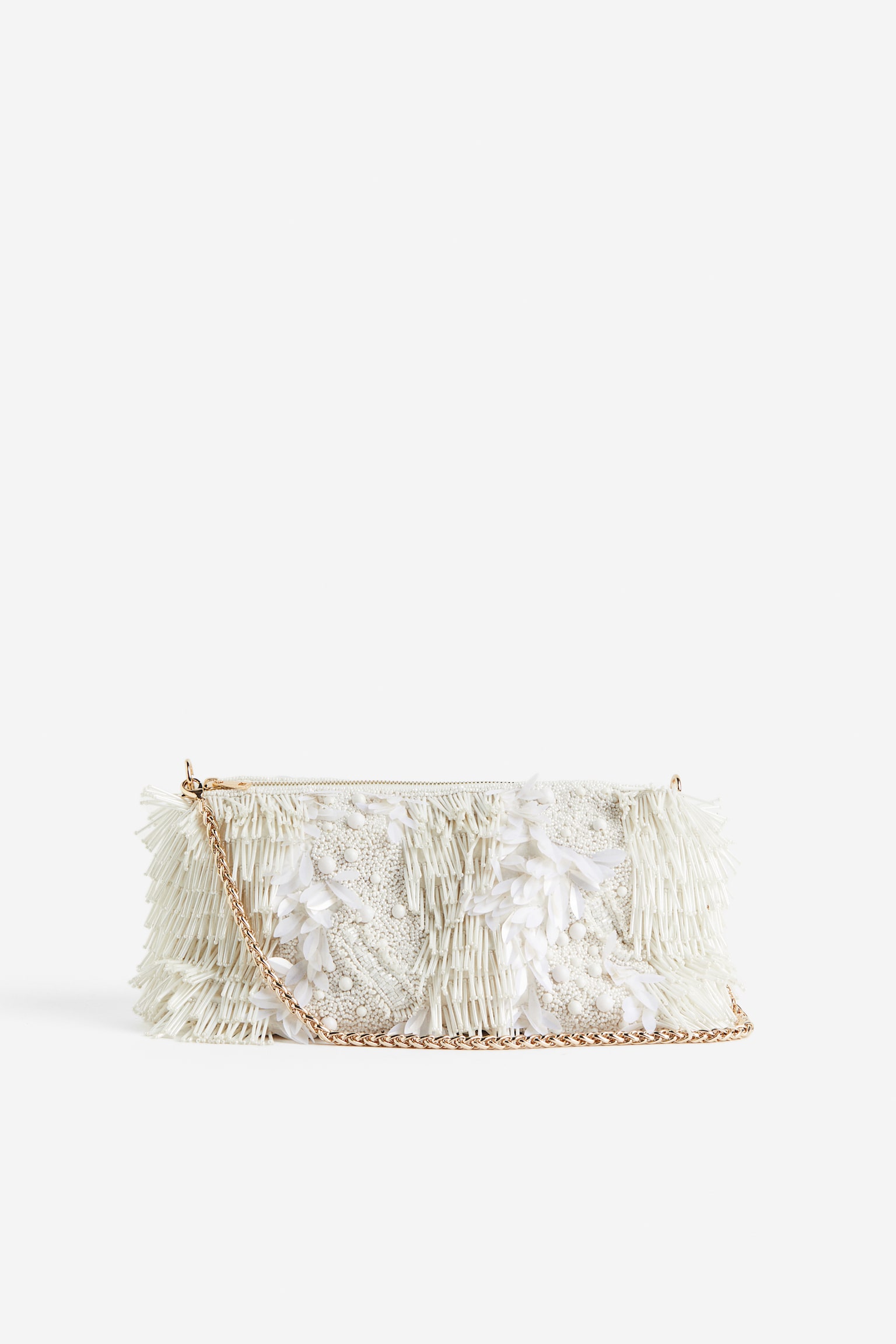 Beaded shoulder bag - White