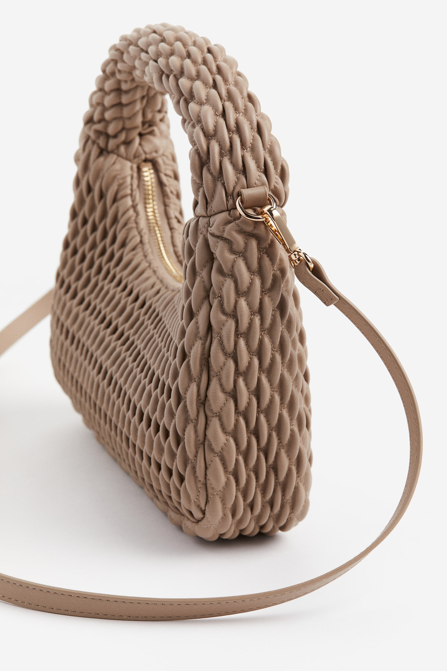 Quilted Crossbody Bag - Beige - 3