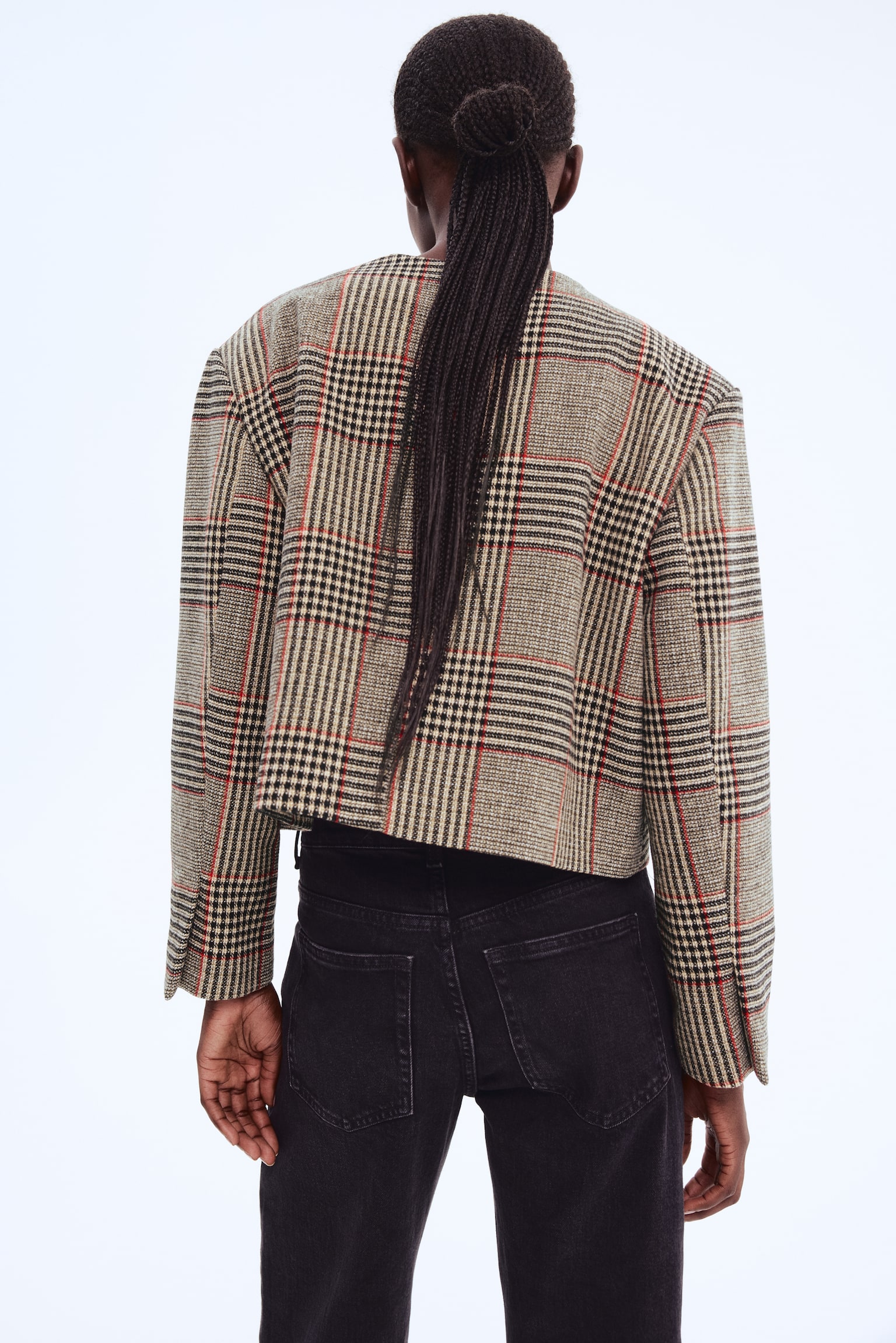 Gabardin Ceket - Bej/Kareli - 4