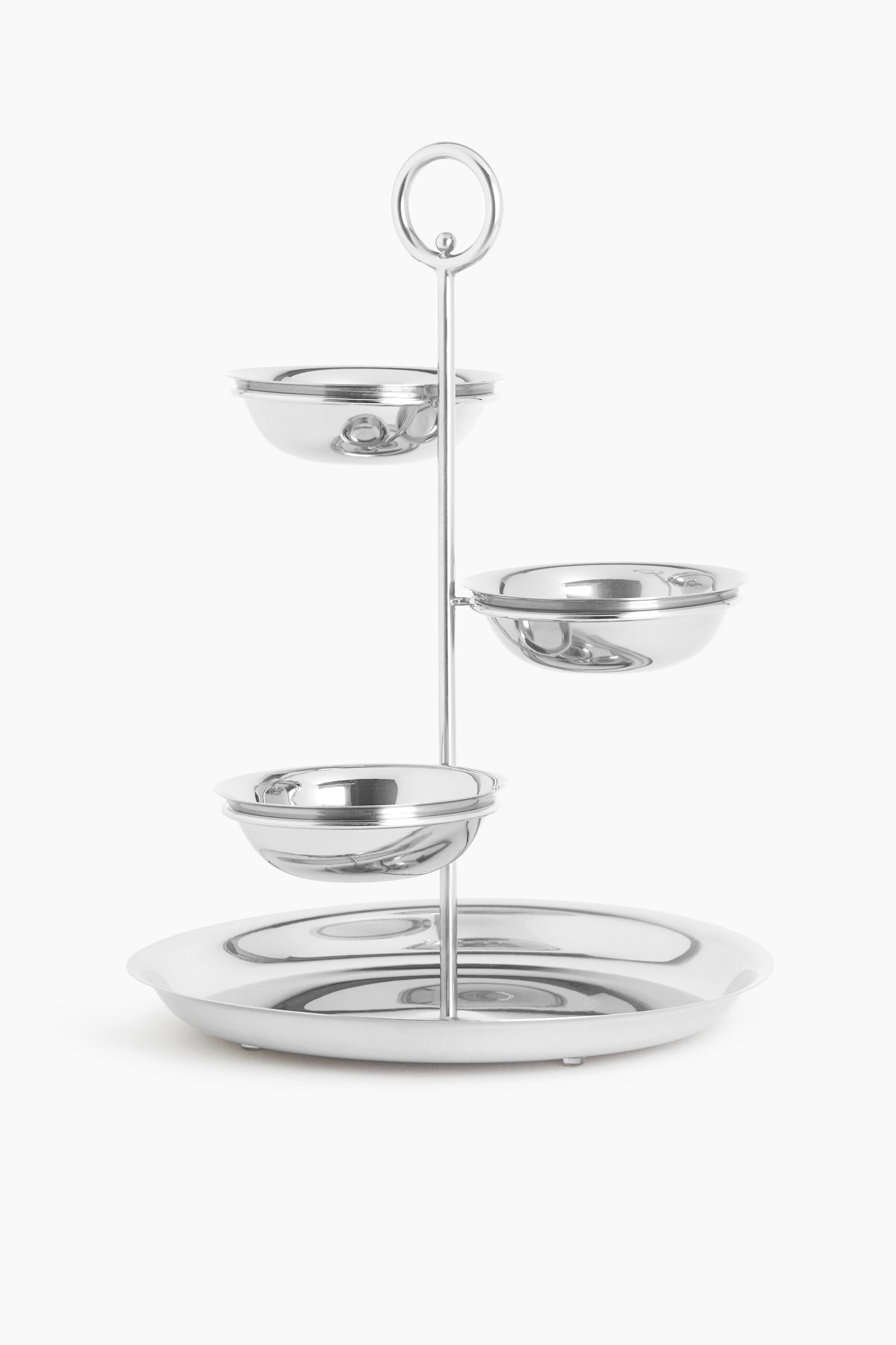 Tiered stainless steel serving stand - Silver-coloured/Gold-coloured