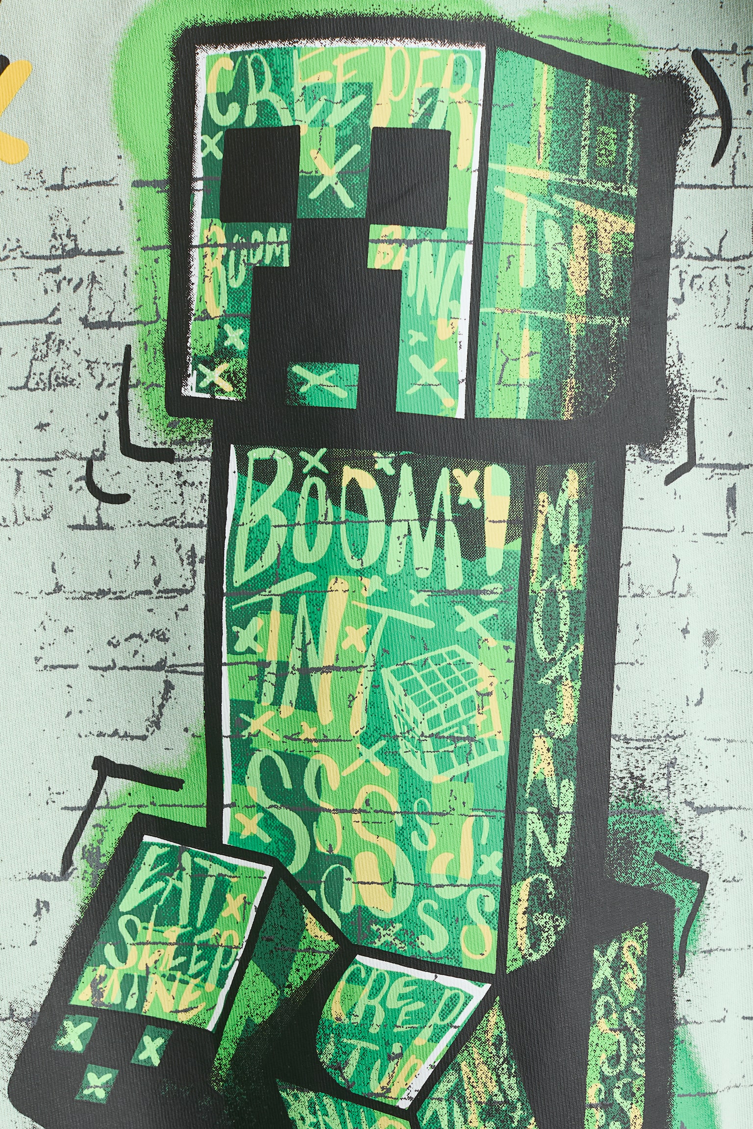 טישירט עם הדפס - ירוק בהיר/Minecraft - 2