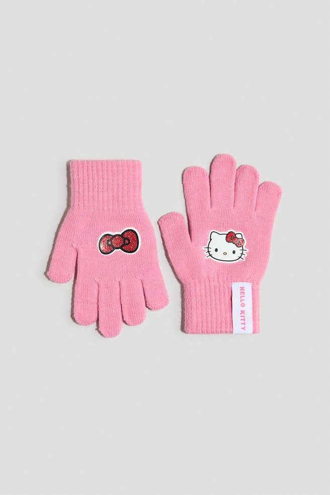 Appliquéd gloves - Pink/Hello Kitty/Lilac/Lilo & Stitch - 1