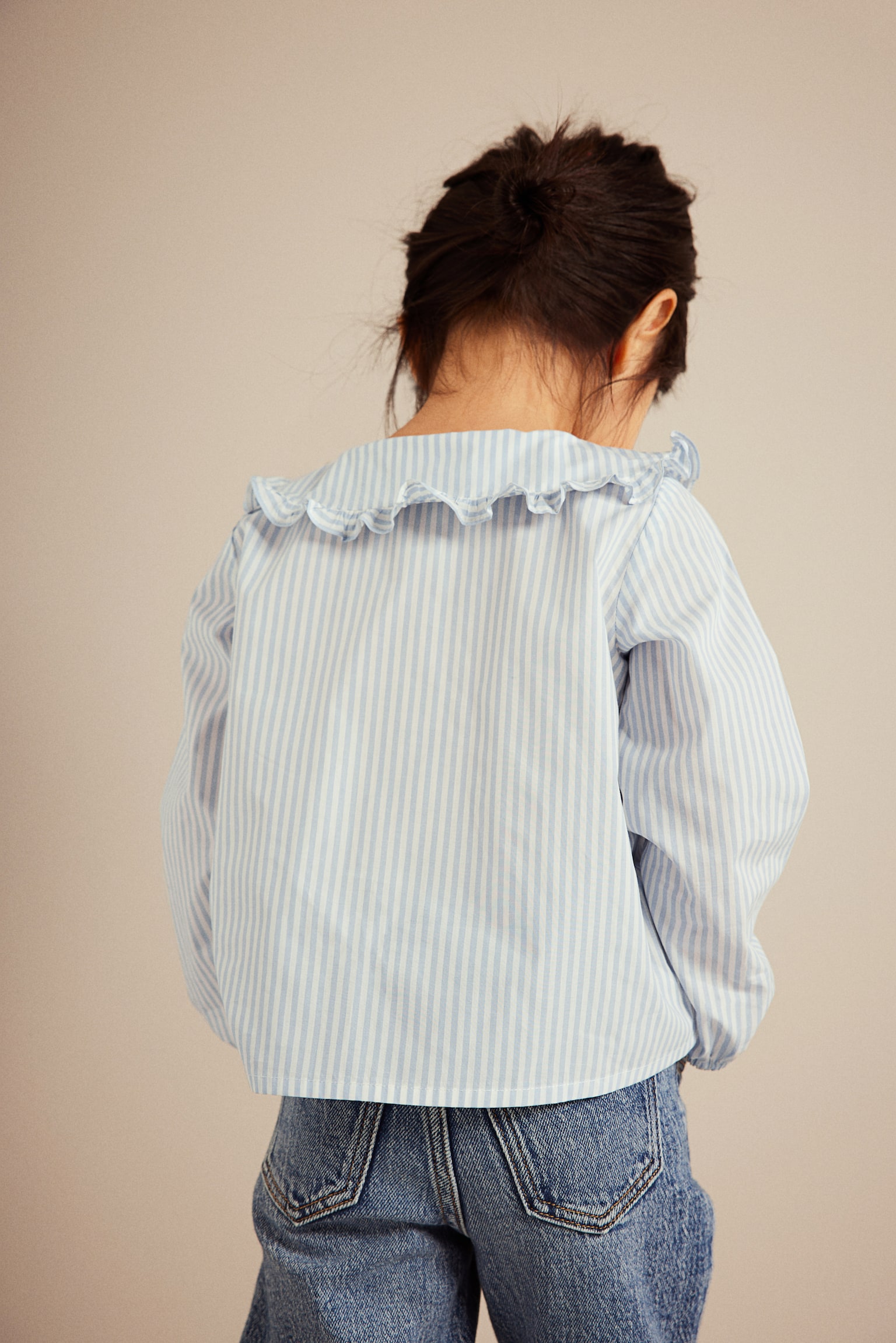 Collared Blouse - Light blue/White stripe/White - 5