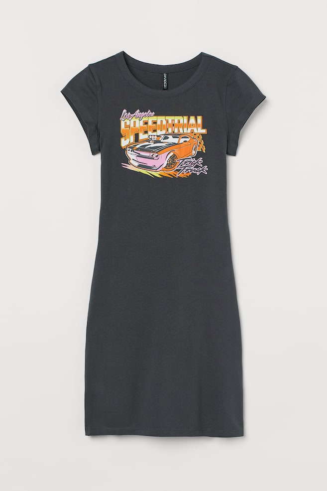 Vestido corto con motivo - Negro/Los Angeles - 1