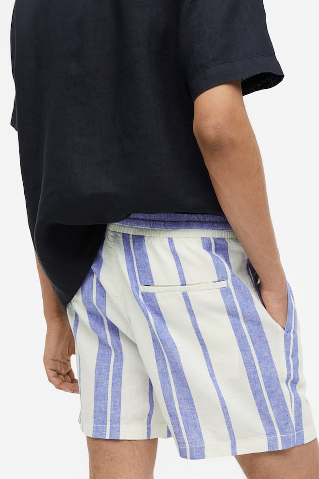 Regular Fit Linen-blend shorts - Light blue/White striped/White/Black striped/Light beige/White/Beige striped/dc/dc - 7