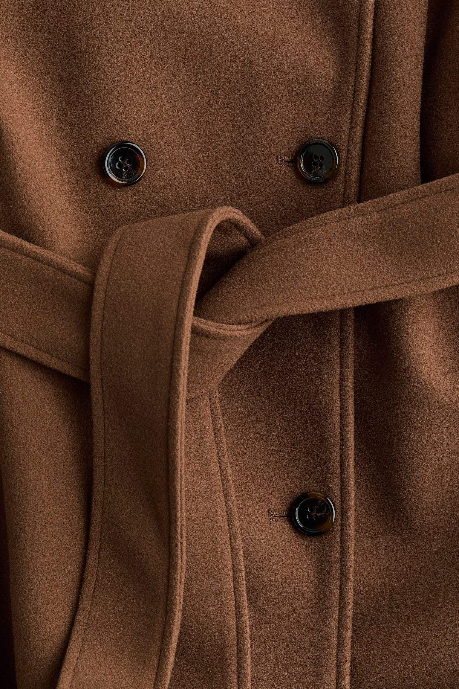 Женское пальто H&M Oversized Funnel-Collar, цвет: Тёмный бежевый — фото 8
