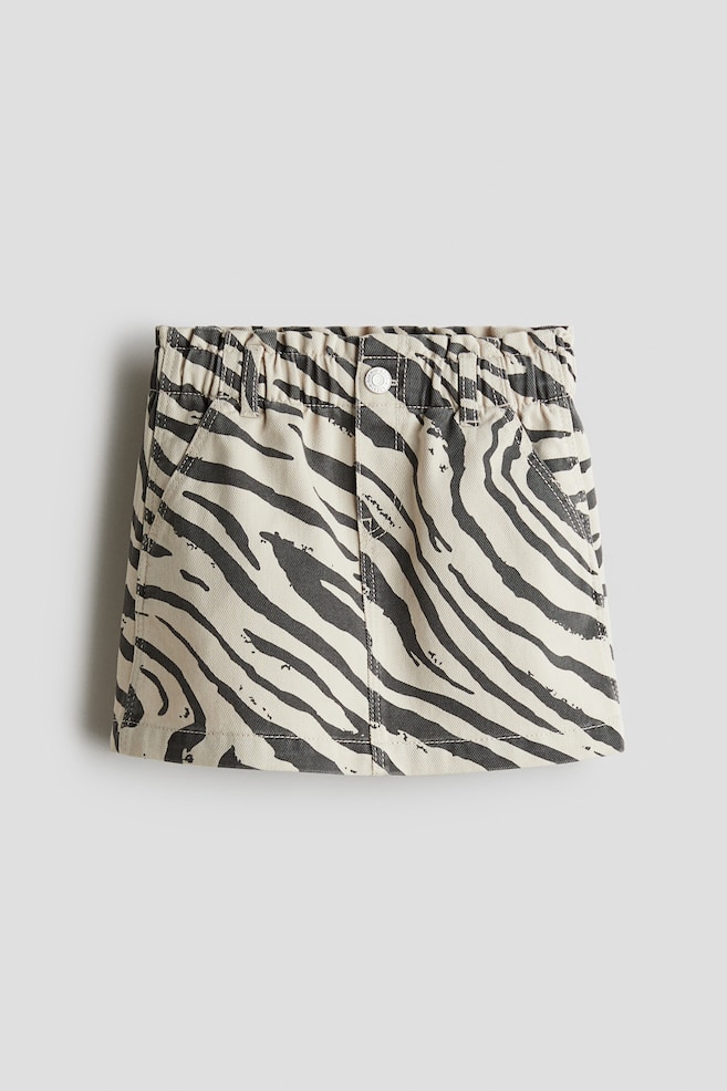 Jupe aus Baumwolltwill - Hellbeige/Zebraprint - 1