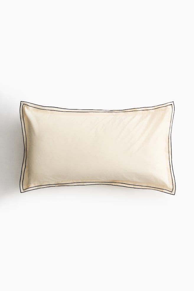 Cotton Pillowcase - Pale yellow/Powder pink - 1