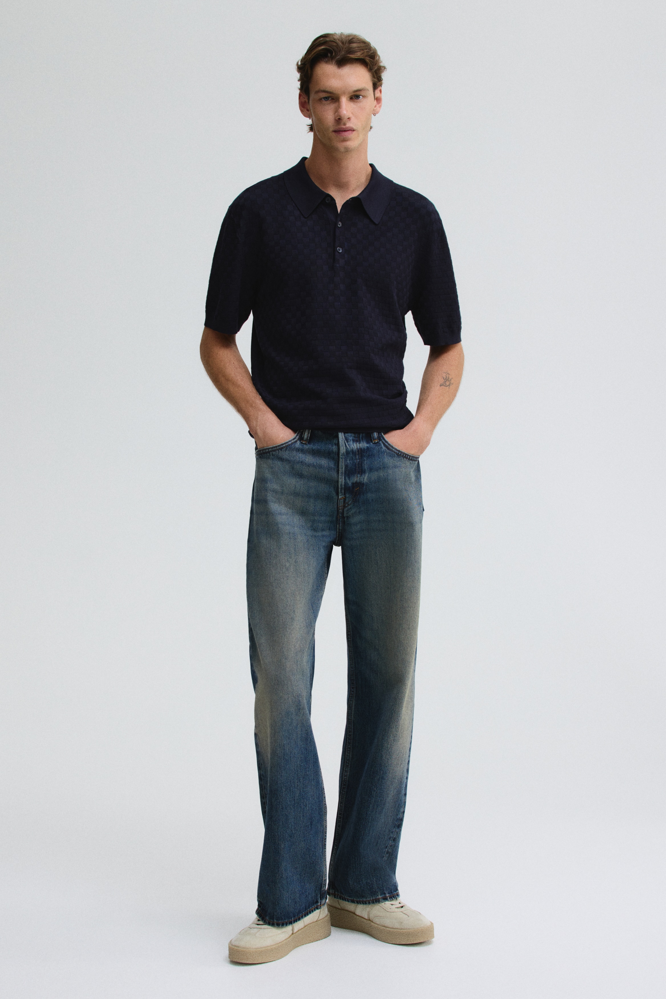 Slim-Fit Textured-Knit Polo Shirt from H&M - $47.99