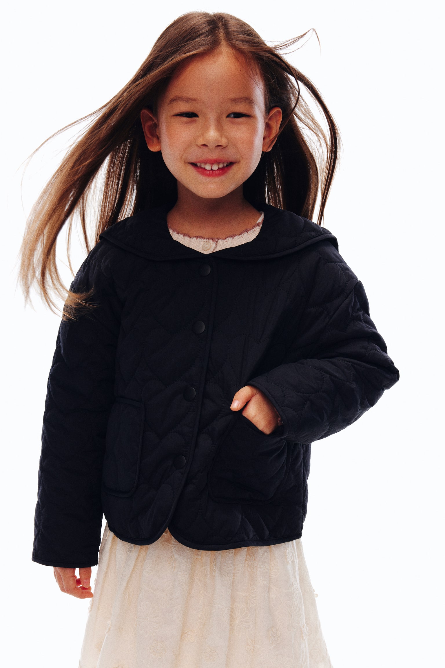 キルティングジャケット - ブラック/ライトブルー - 6