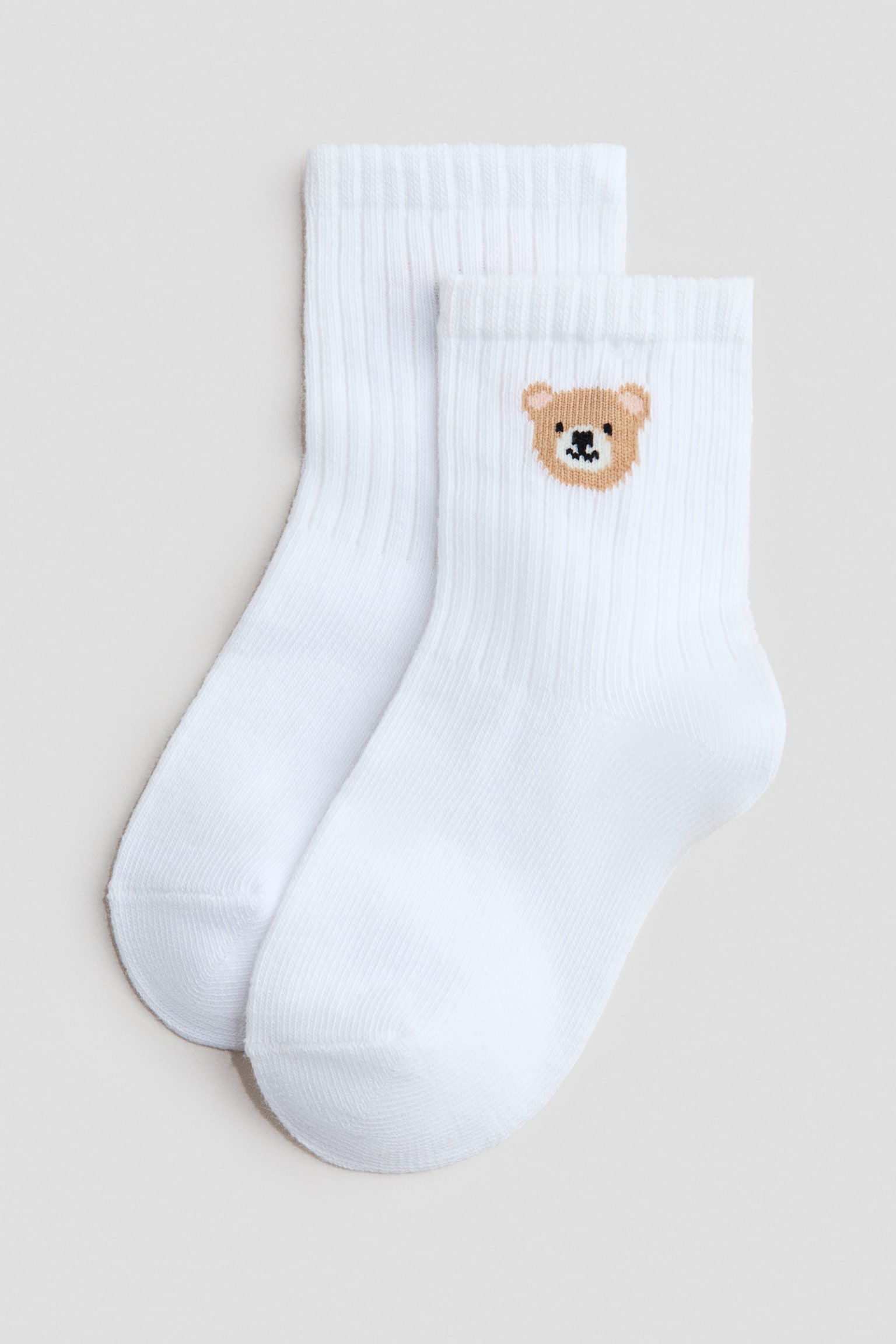 3-pack socks - Beige/Teddy bear/Light green/Dinosaurs/White/Striped/Beige/Animals/Light pink/Yellow/Grey/Dogs - 2