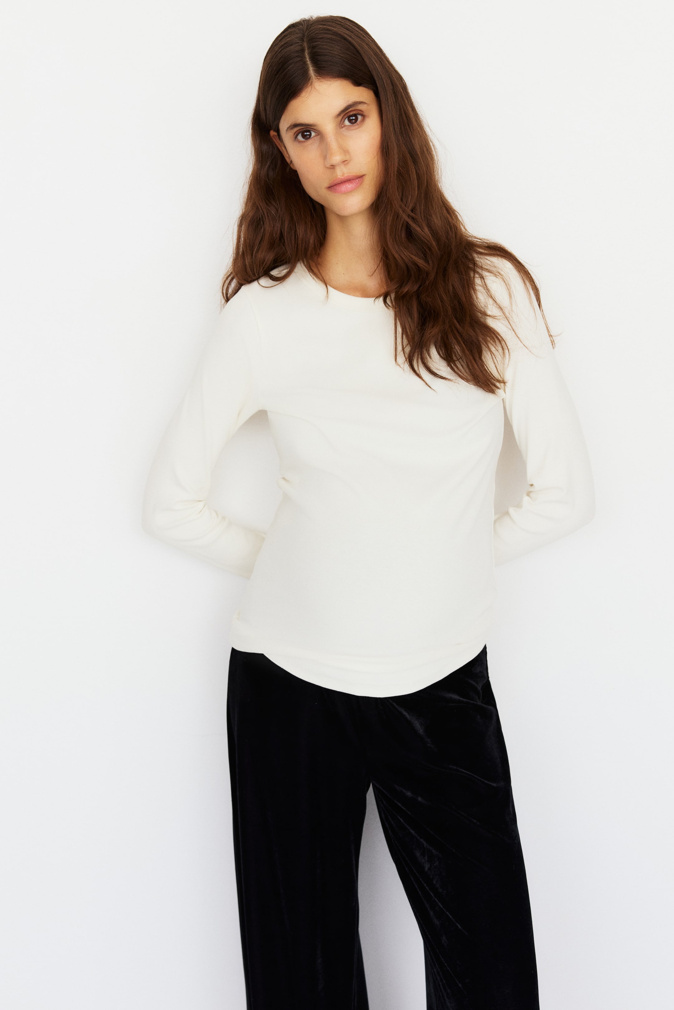 Voir une image plus grande: MAMA Haut en jersey côtelé - Crème - FEMME | H&M CA 2