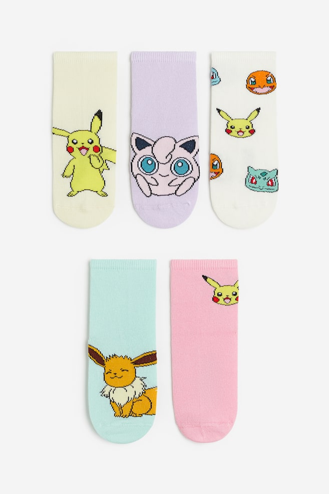 5-pack socks - Light yellow/Pokémon/Light purple/Stranger Things/Natural white/SmileyWorld® - 1
