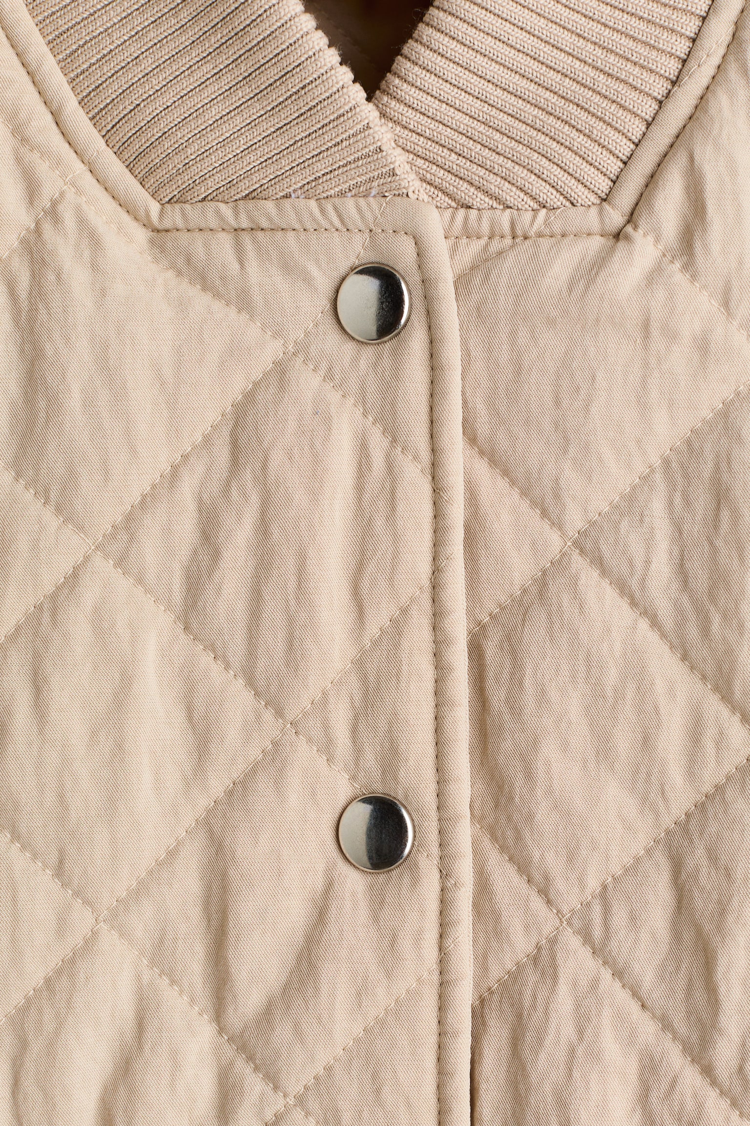 Quilted bomber jacket-Beige - 3