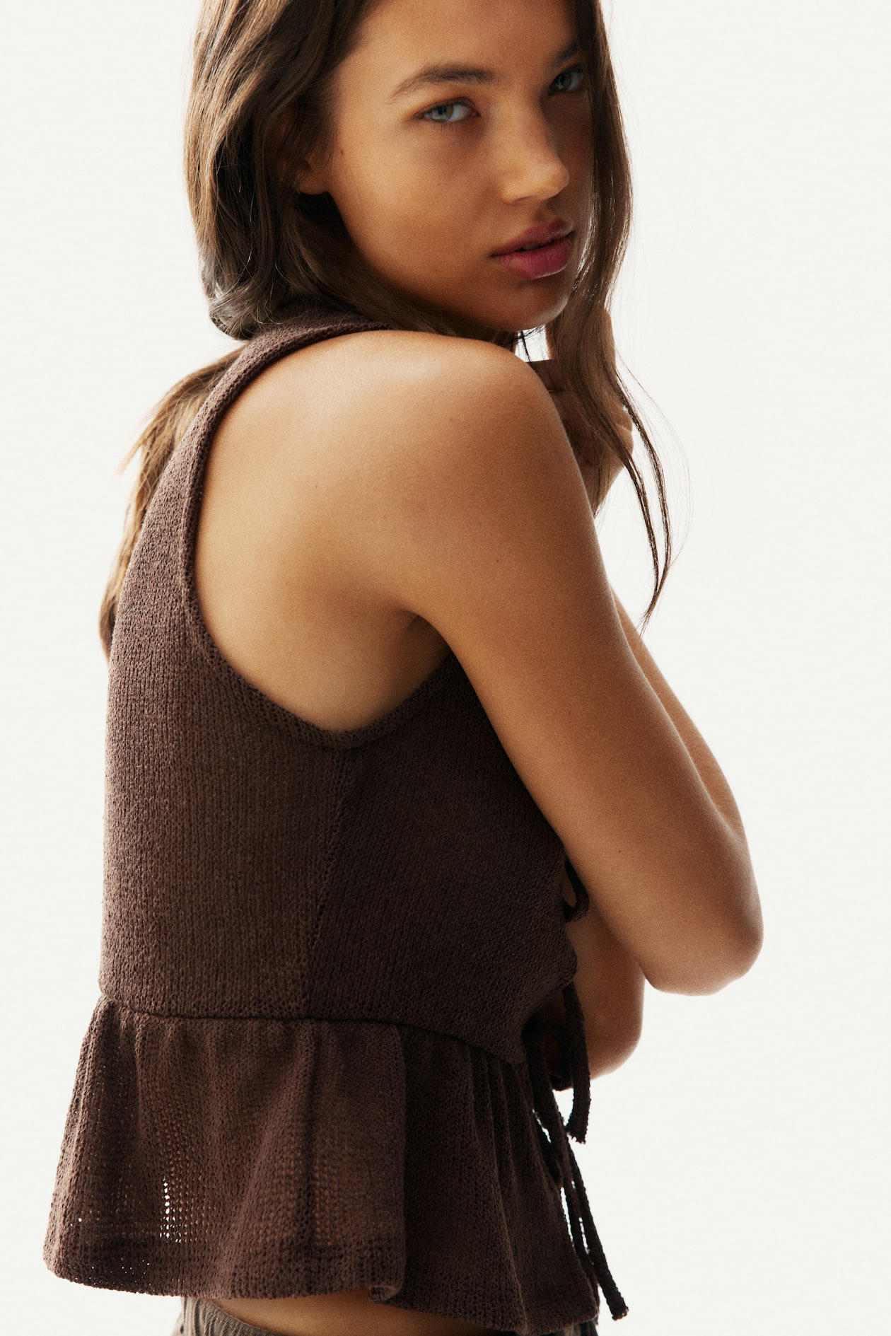 Tie-Front Peplum Top - image 5