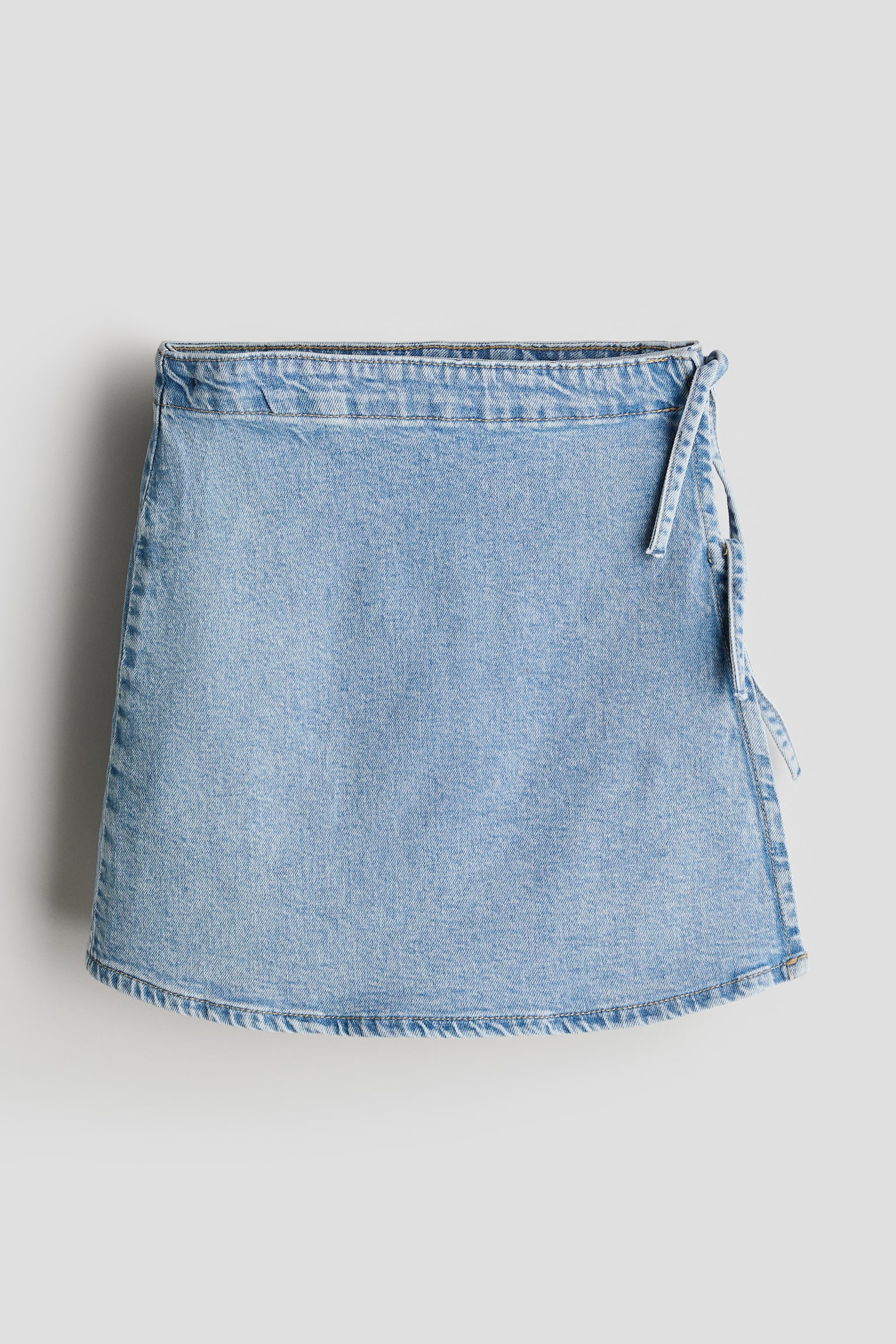 Denim Wrap Skirt - Light denim blue - 1