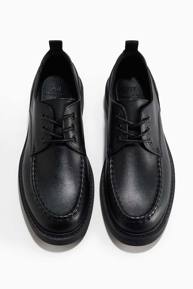 Derbyschuhe aus Leder - Schwarz - 1