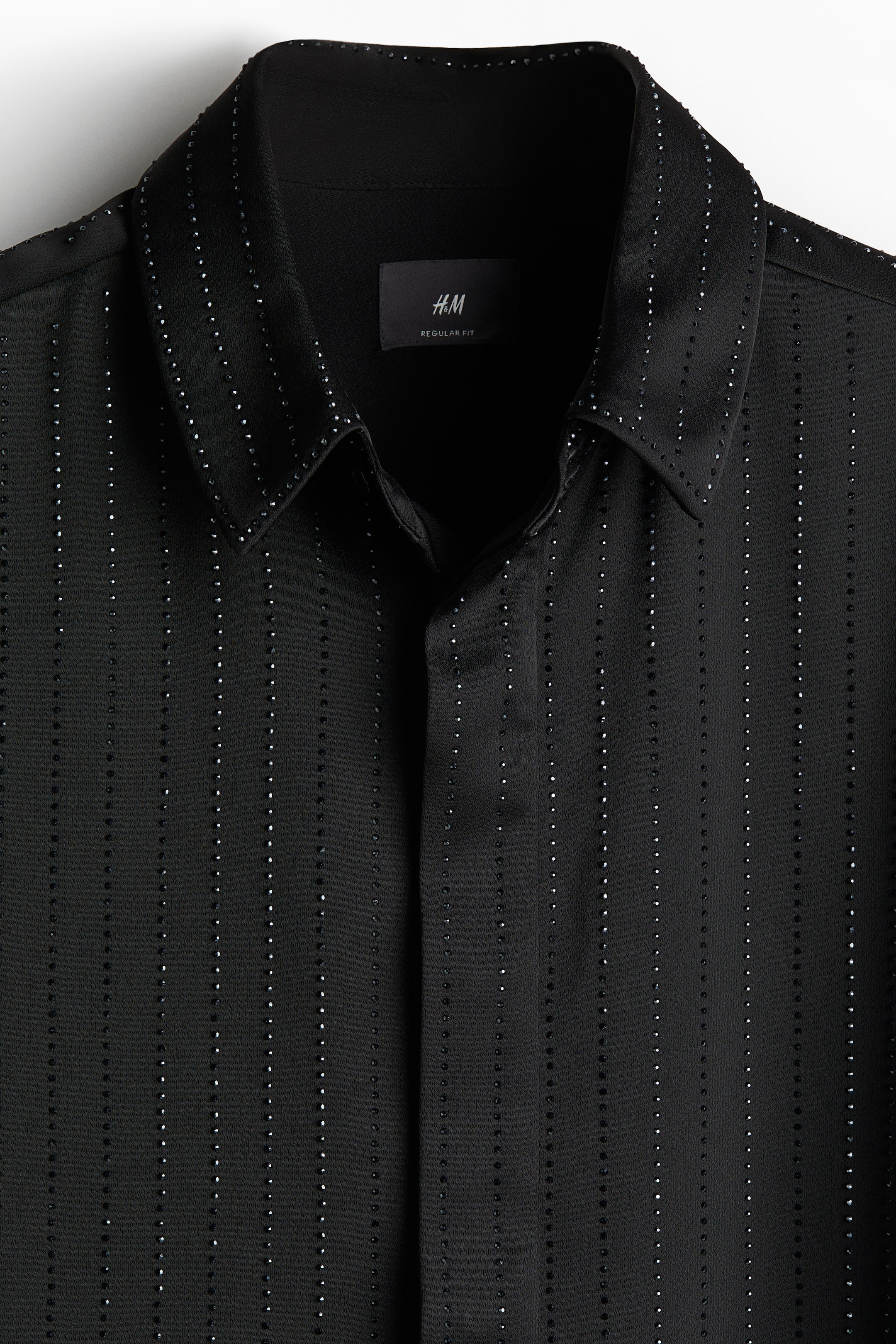 Regular Fit Rhinestone-embellished shirt - Black - Men | H&M GB 6