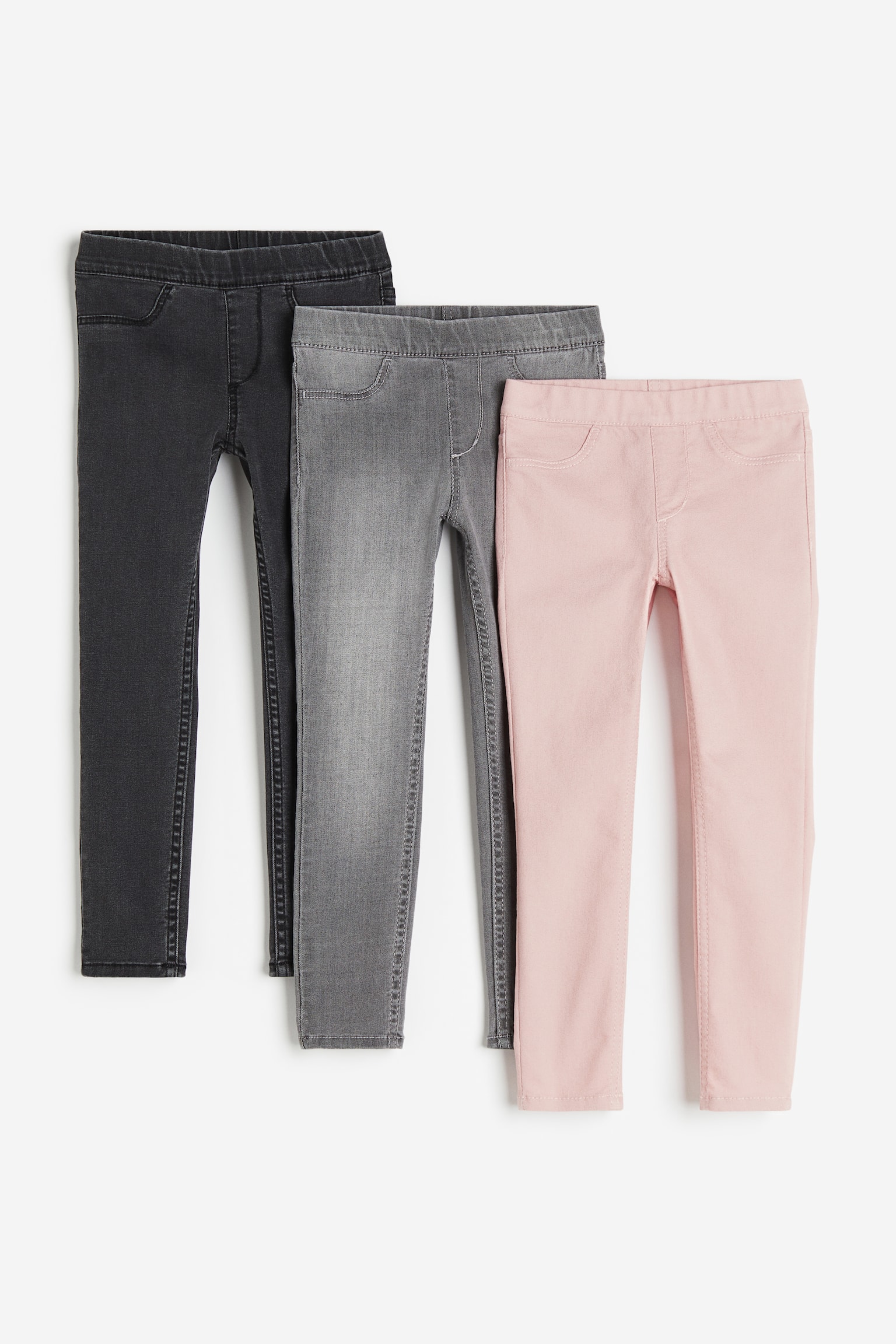 3-pack Denim Jeggings - Pink/Grey/Black/Light pink/Light denim blue/Denim blue/Light pink/Denim blue/Black/Denim blue/Dark denim blue/Dark denim/Light denim/Denim blue/Light pink/Light denim blue/Dark grey/Light pink/Khaki green/Purple/Light blue/Light pink/Denim blue - 1