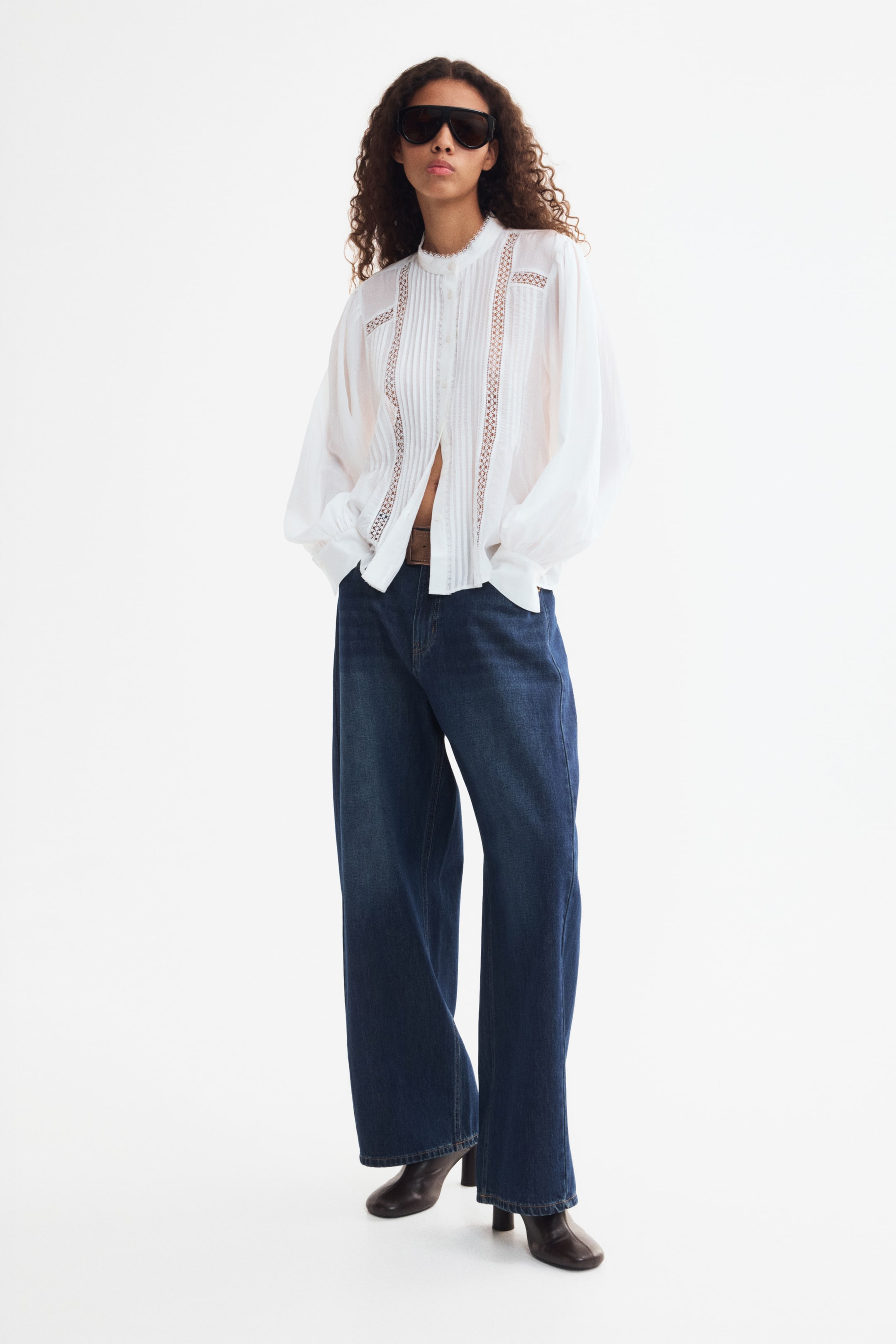 Lace-Inset Blouse